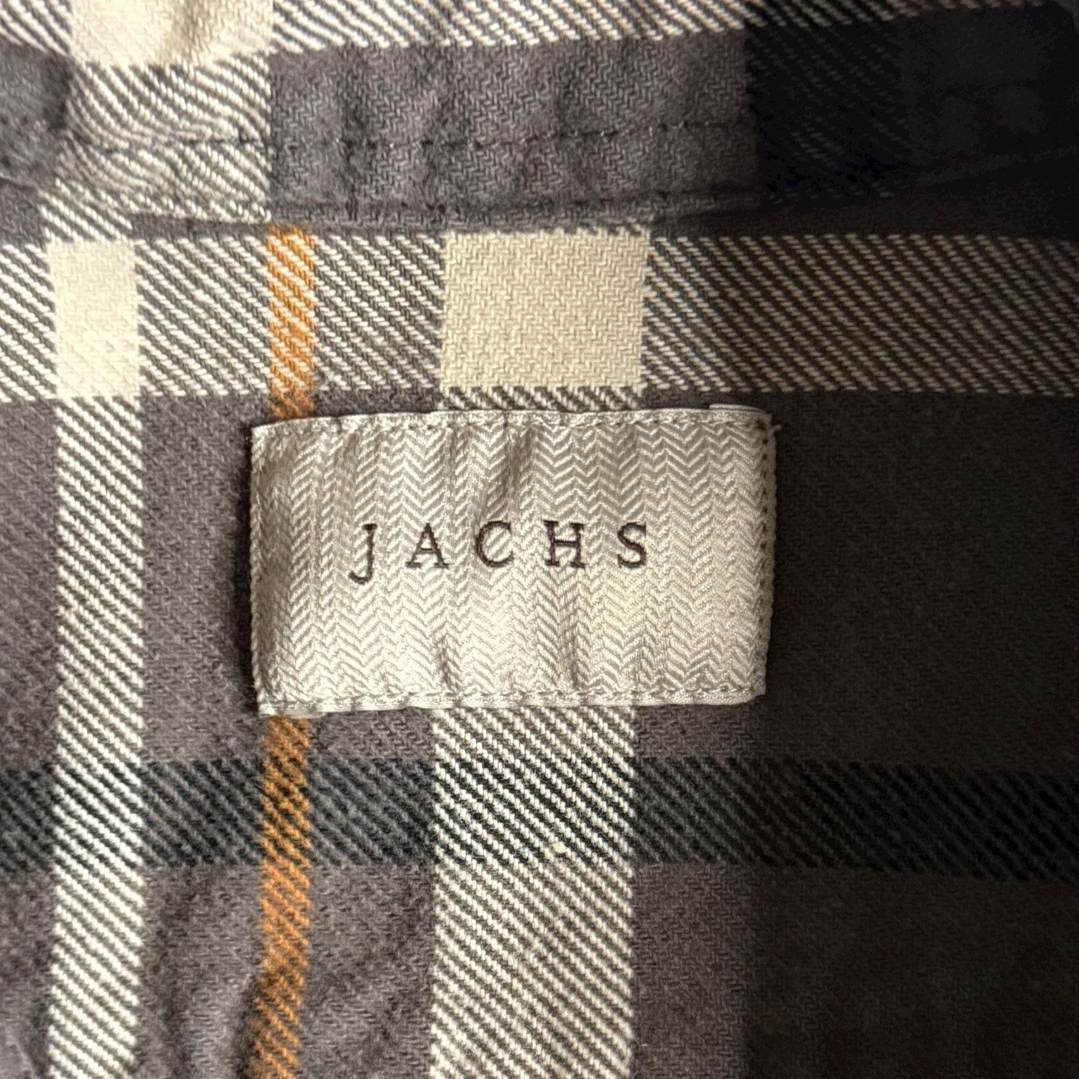JACHS NY JACHS Men’s Button Front Plaid Flannel Gray Tan Shirt Large Size US L / EU 52-54 / 3 - 3 Thumbnail