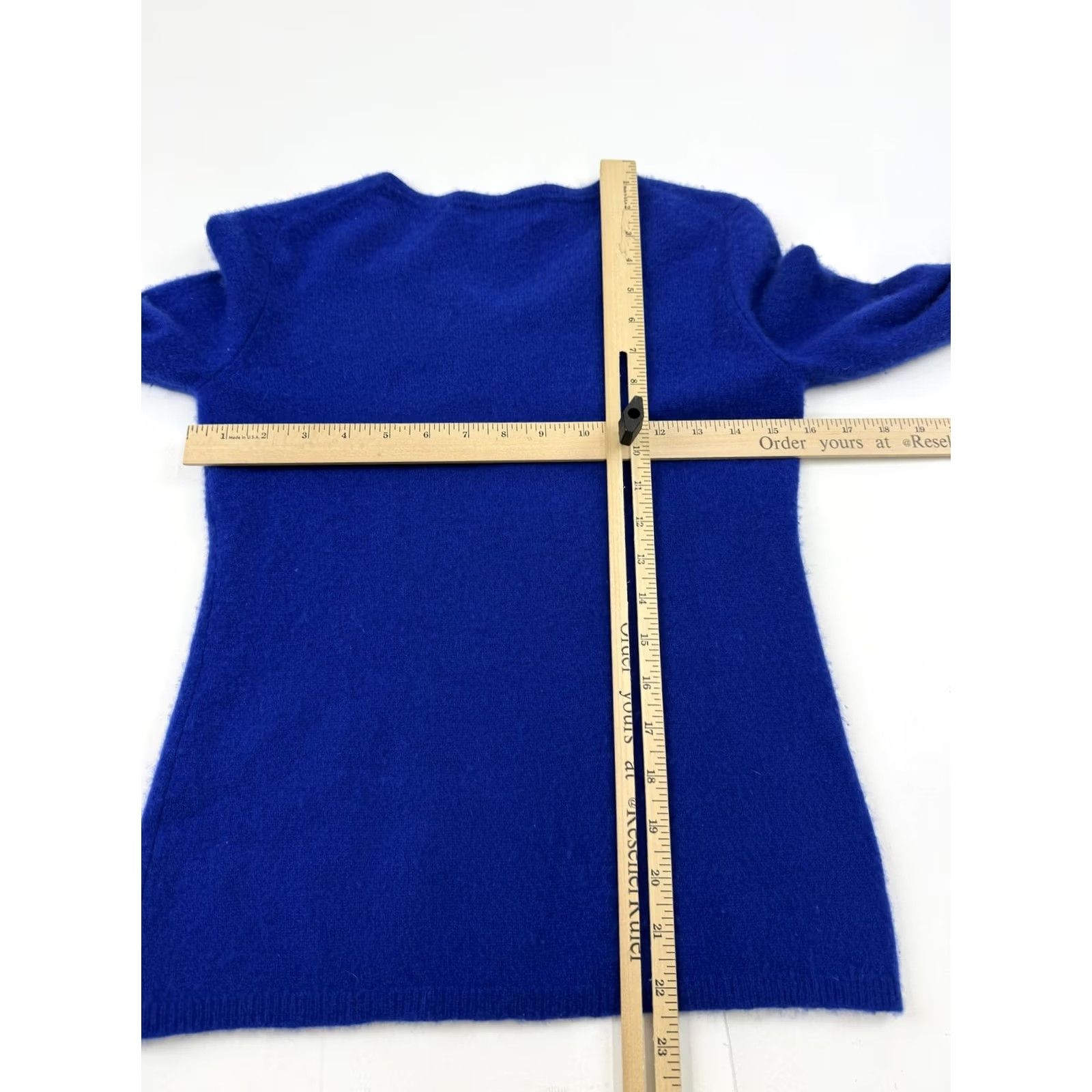 Vintage Peck & Peck Sweater Womens Small Blue 100% Cashmere V Neck Knit Pullover Size S / US 4 / IT 40 - 7 Thumbnail