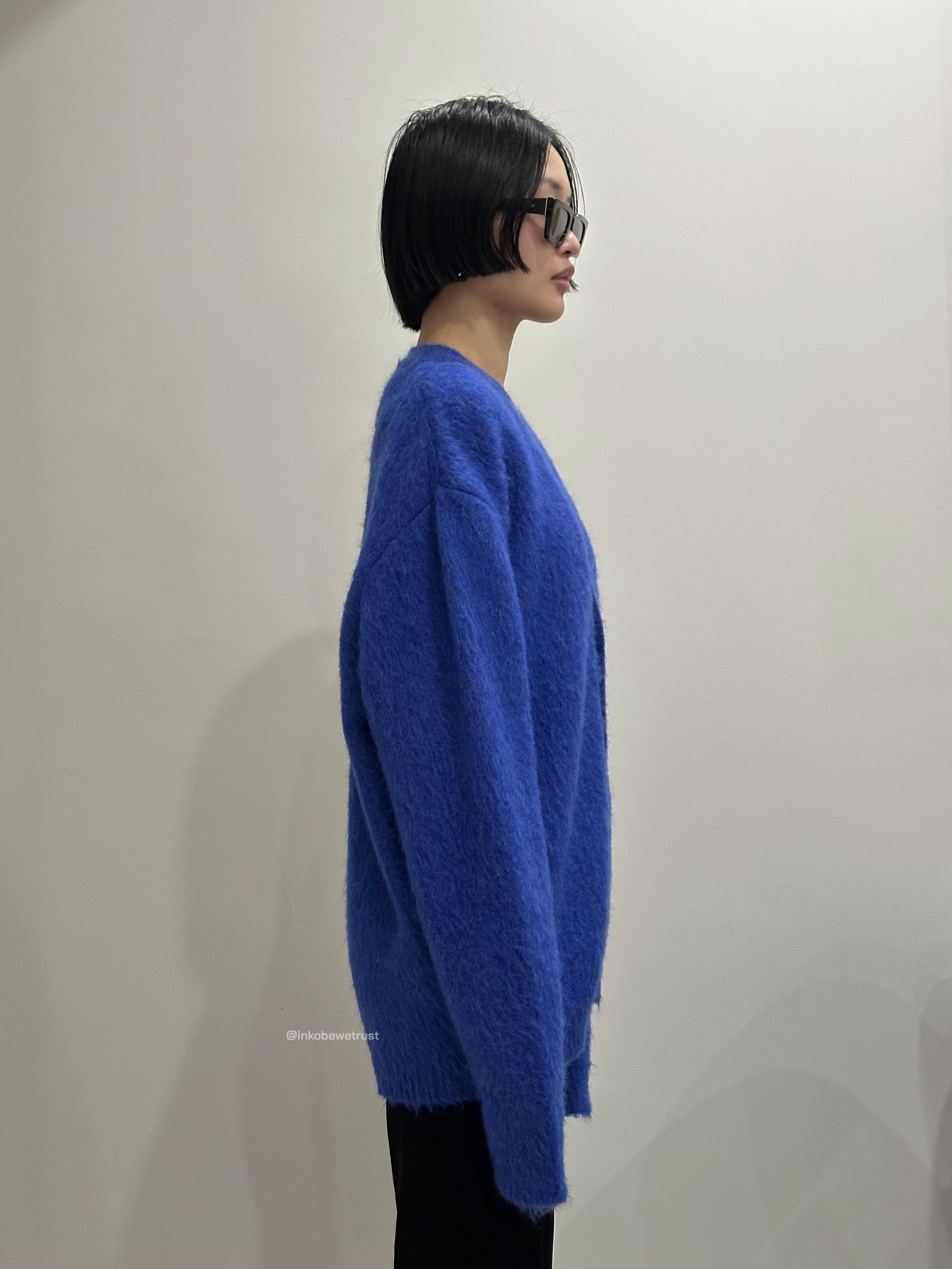 Lemaire Electric Blue Mohair Brushed Cardigan Size US M / EU 48-50 / 2 - 5 Thumbnail