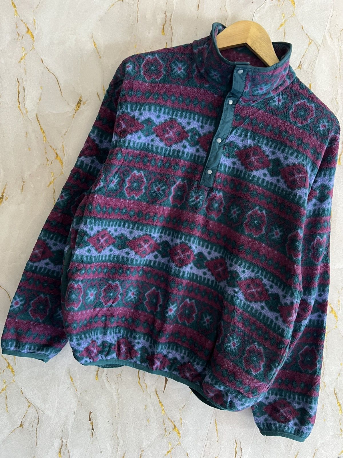 L.L. Bean Vintage L.L.Bean Najavo Pattern Fleece Pullover Jacket 90s Size US XL / EU 56 / 4 - 5 Thumbnail