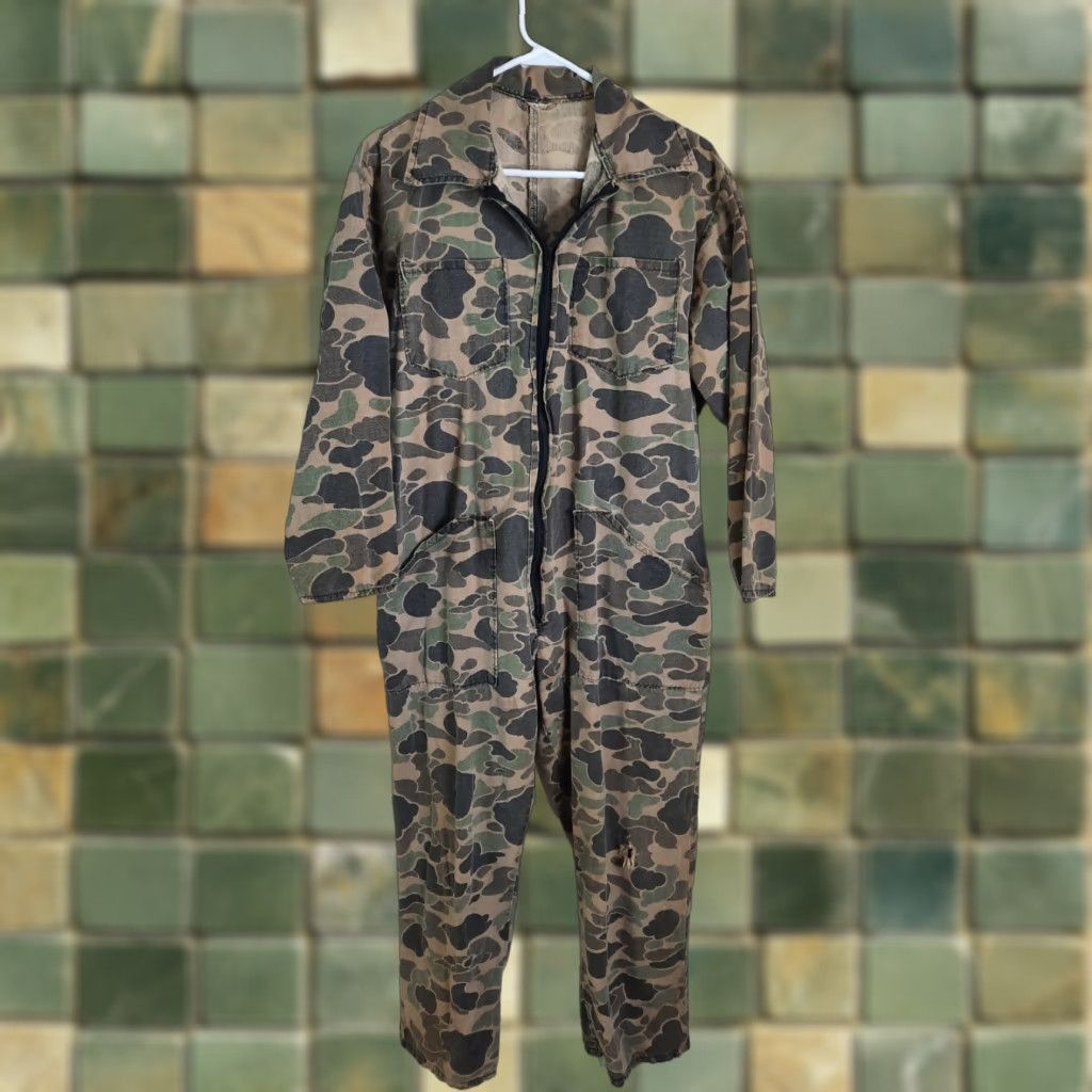 Vintage VINTAGE Frog Camo Coveralls Men’s Large Hunting Camouflage Shirt/coveralls? Size US 33 - 1 Thumbnail