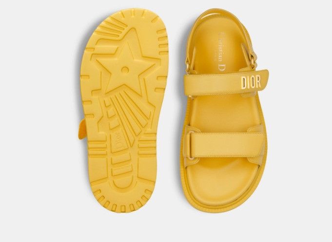Dior o1w1db11124 Lambskin Dioract Sandals in Yellow Size US 12 / IT 42 - 4 Thumbnail