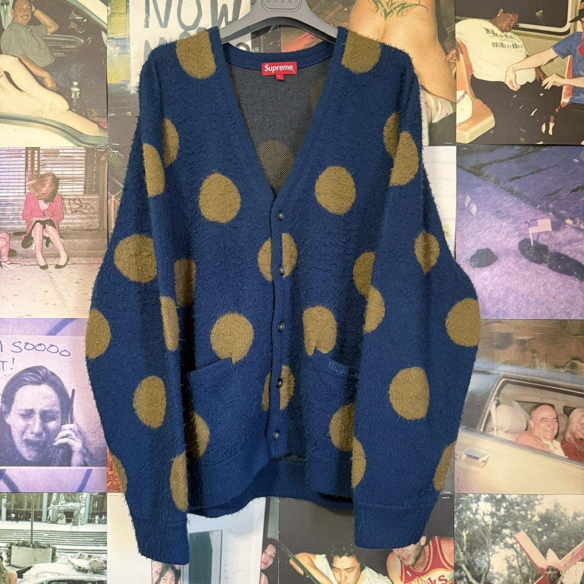 Supreme Brushed Polka Dot Cardigan | Grailed