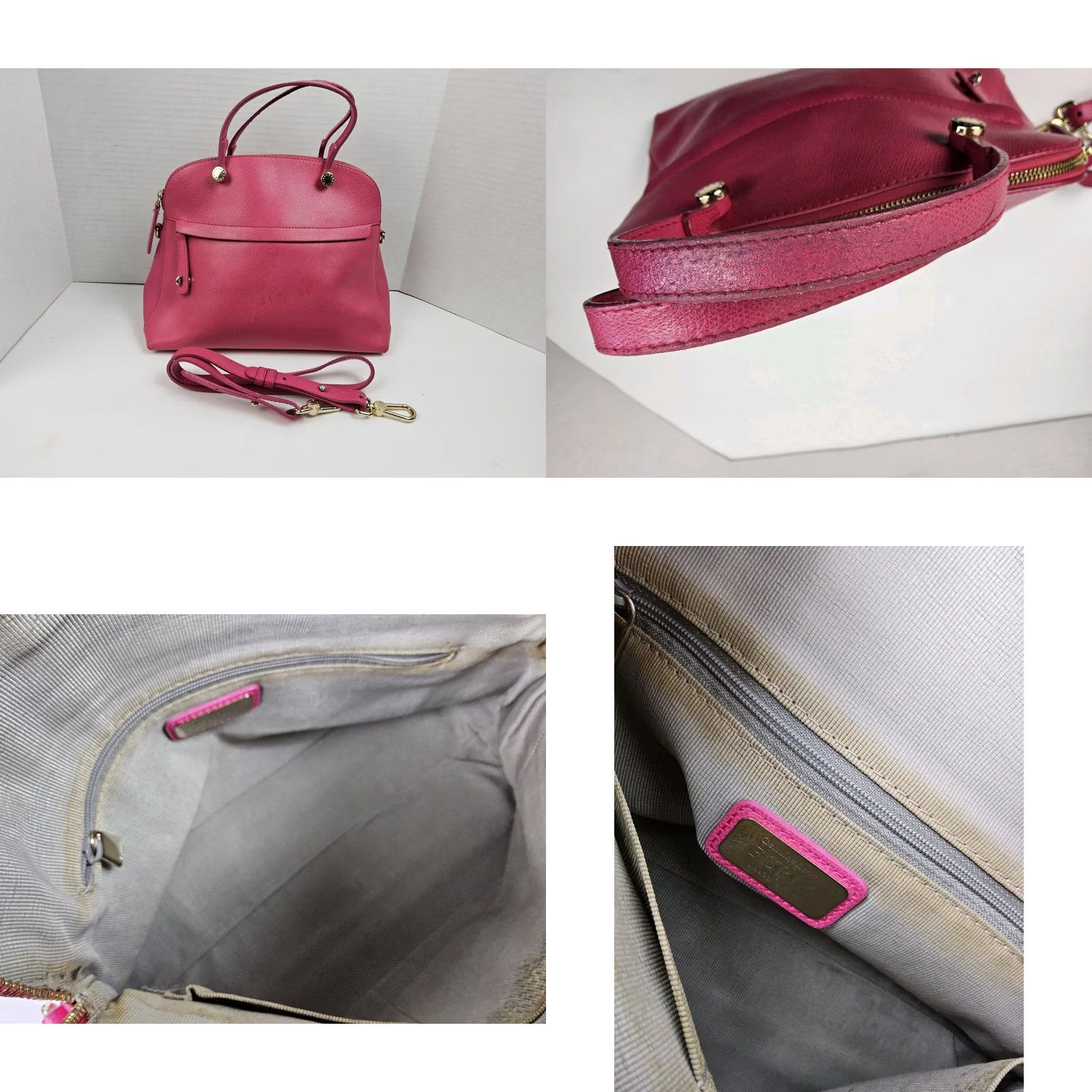 Furla Furla Pink Leather Satchel/Top Handle Bag Purse, Double Handle Crossbody Shoulder, Women, 14x9x5, Pre-owned Size ONE SIZE - 9 Thumbnail