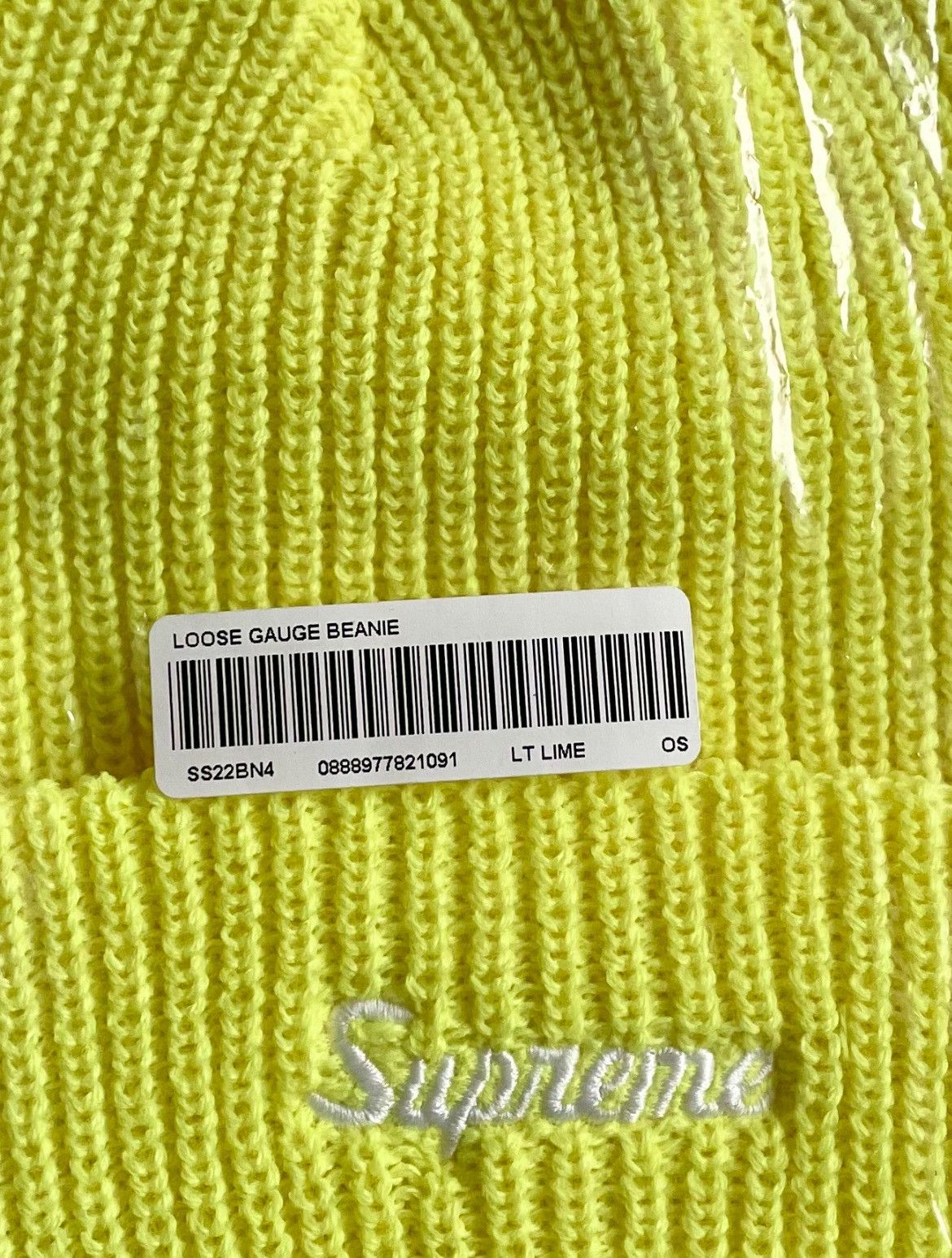 Supreme Ss22 Loose Gauge Beanie LIGHT LIME Size ONE SIZE - 2 Thumbnail