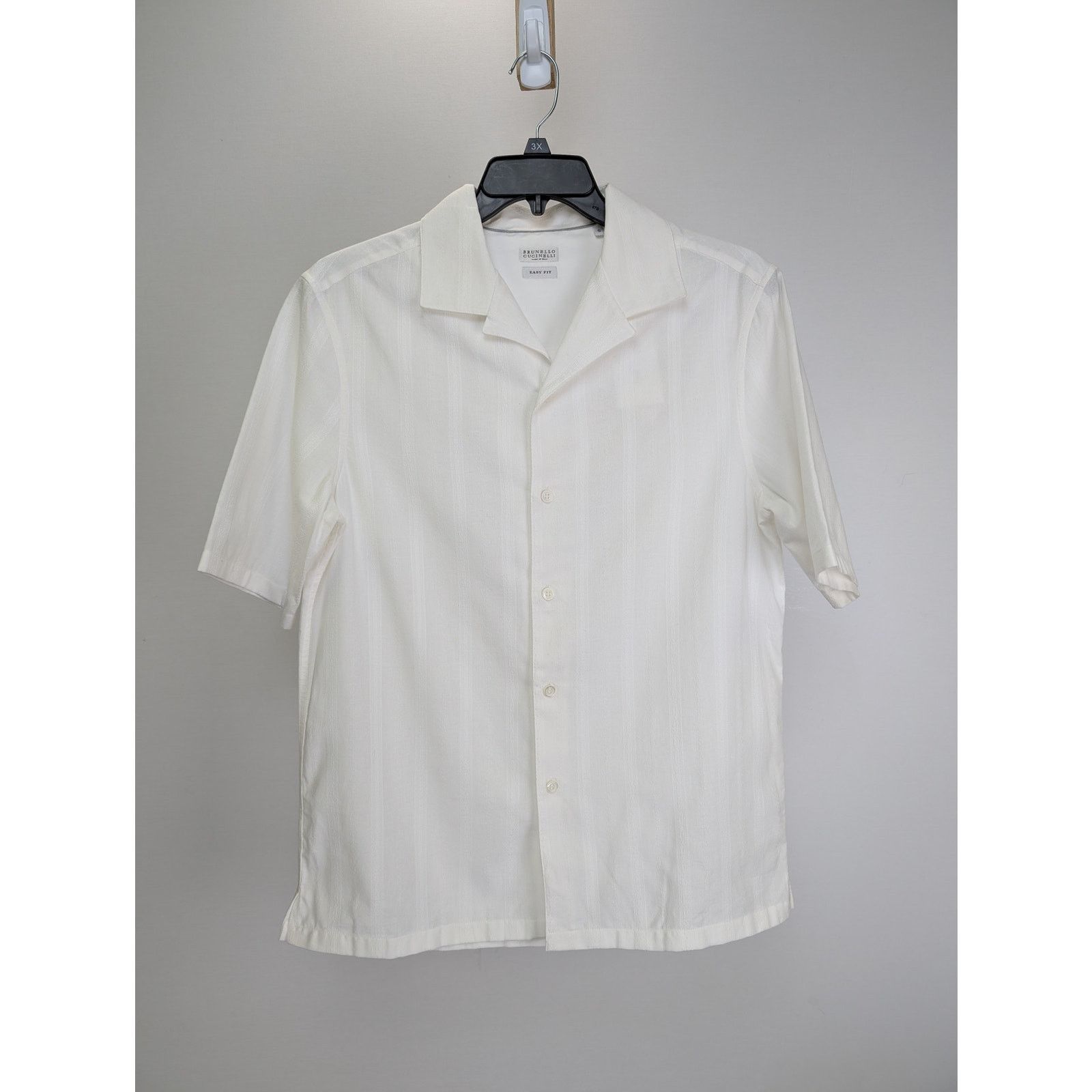 Brunello Cucinelli o1rshd1 Half Sleeve Button up Shirt in White Size US S / EU 44-46 / 1 - 7 Thumbnail