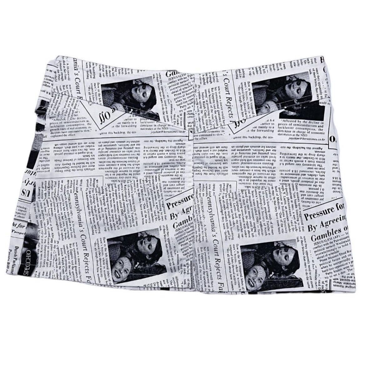 Japanese Brand Y2k newspaper belted mini skirt 🗞️ 📰 Size 26" / US 2 / IT 38 - 2 Thumbnail