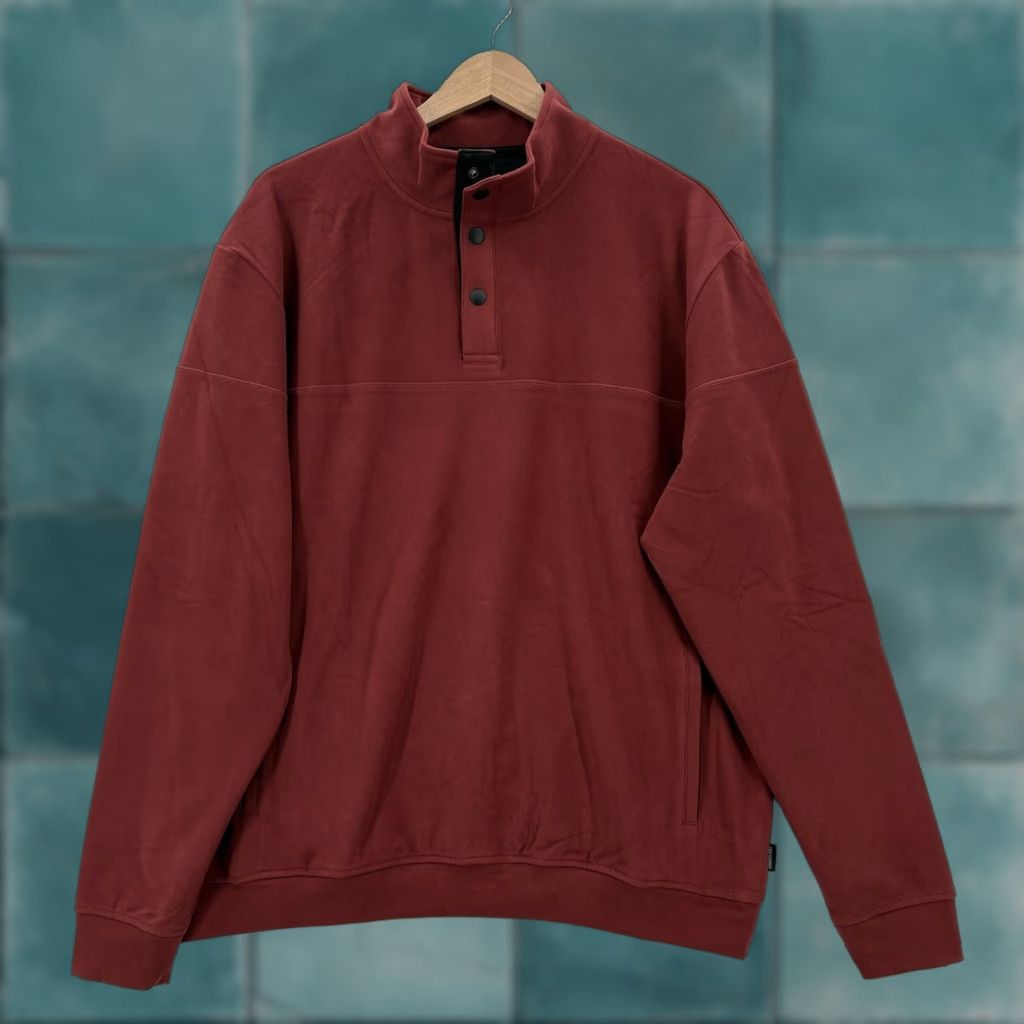 Kenneth Cole Kenneth Cole Sweatshirt Mens XL Red Fleece Snap Mock Neck Pullover Golf Casual Size US XL / EU 56 / 4 - 1 Thumbnail
