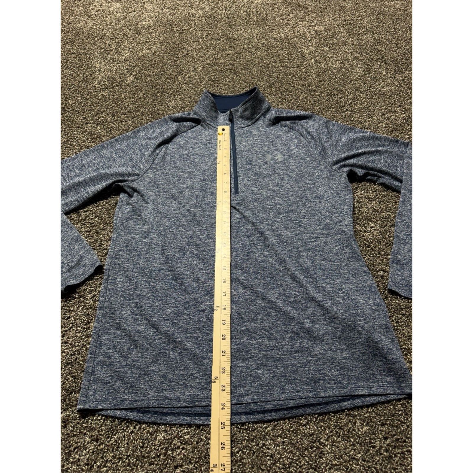 Under Armour Under Armour Shirt Mens Medium Heather Blue Loose Fit Lightweight Long Sleeve Quarter Zip Size US M / EU 48-50 / 2 - 4 Thumbnail
