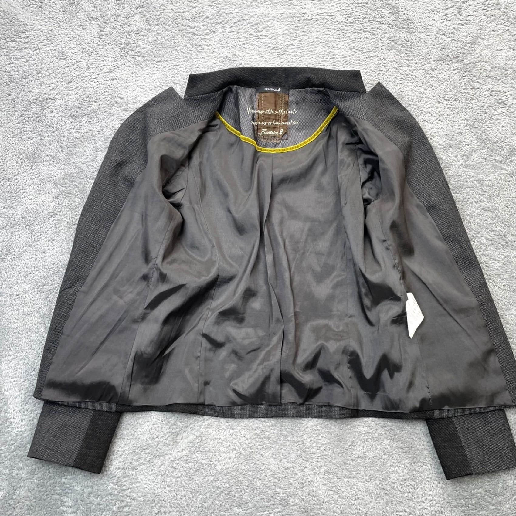Vintage Beatrice B Jacket Blazer Gray Wool Blend Stretch Lined Formal Coat Womens Size 8 Size M / US 6-8 / IT 42-44 - 3 Thumbnail