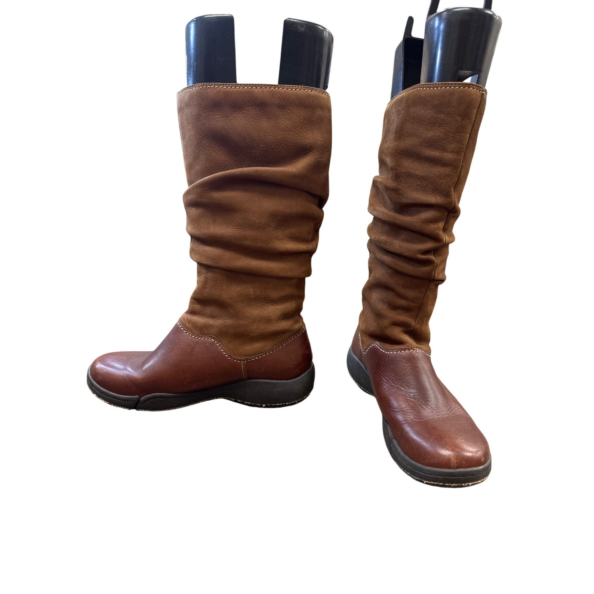 Hush Puppies Hush Puppies Womens Brown Leather Mid-Calf Winter Boots 6M S Size US 6 / IT 36 - 2 Thumbnail