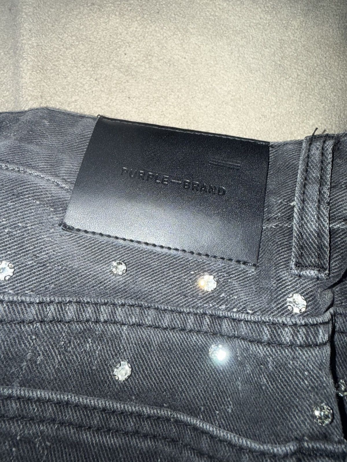 Purple Brand Black Purple Brand Rhinestone Jeans Size US 32 / EU 48 - 4 Thumbnail
