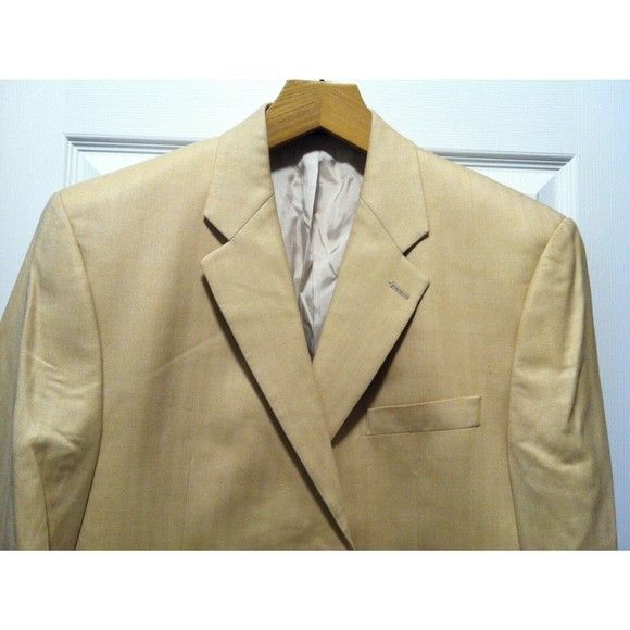 Ralph Lauren RALPH LAUREN MEN'S BEIGE 52%SILK 48%WOOL SPORT COAT SIZE:44R Size 44R - 1 Thumbnail