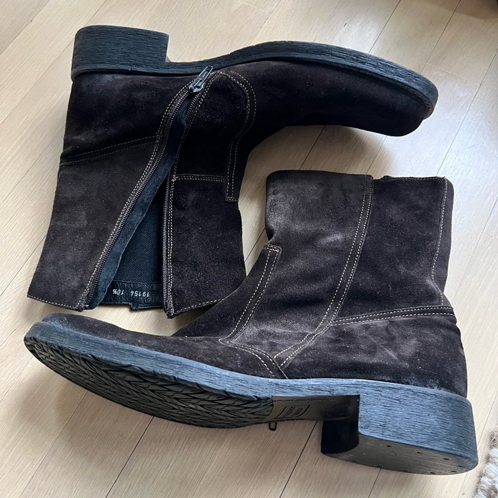 Vintage Men’s chocolate brown suede mid-calf boots size 10.5 Size US 10.5 / EU 43-44 - 4 Thumbnail