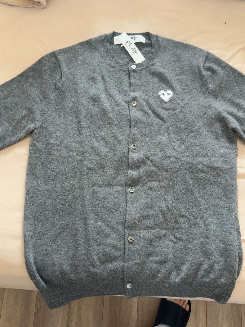 Comme Des Garcons White Heart Knitwear