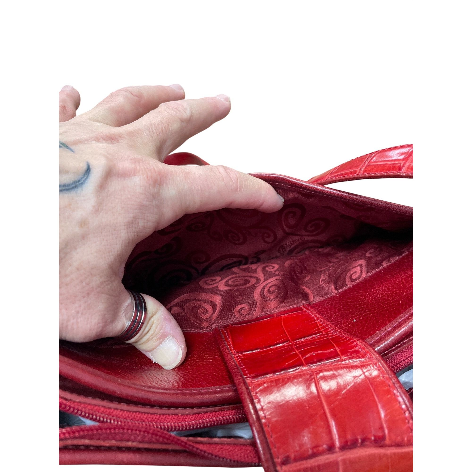 Brighton Brighton womans red leather pebbled shoulder handbag style A Size ONE SIZE - 16 Thumbnail