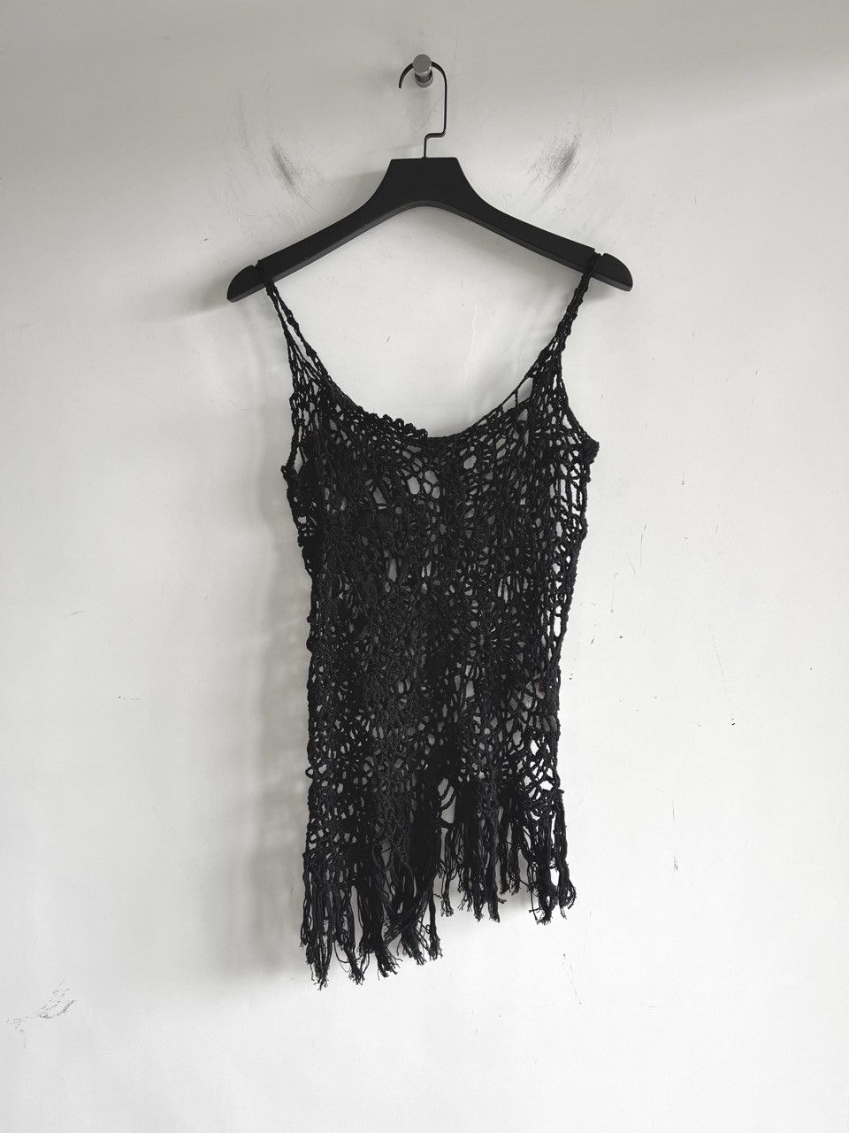 Yohji Yamamoto Y's Yohji Yamamoto - Cotton Crochet Fringe Camisole Top Size S / US 4 / IT 40 - 1 Thumbnail