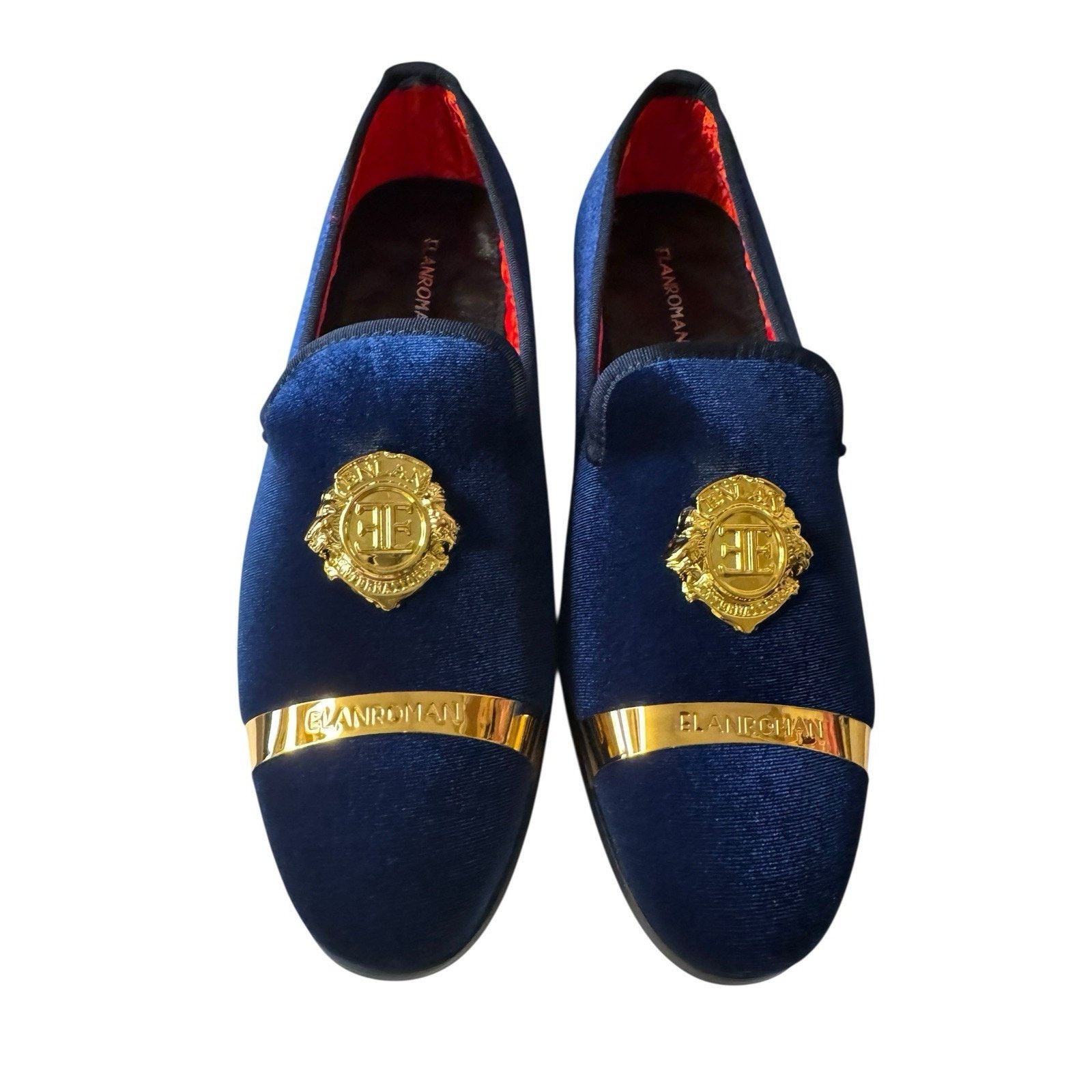 dark blue dress h&m Formal Velvet Loafer with studs main image 0