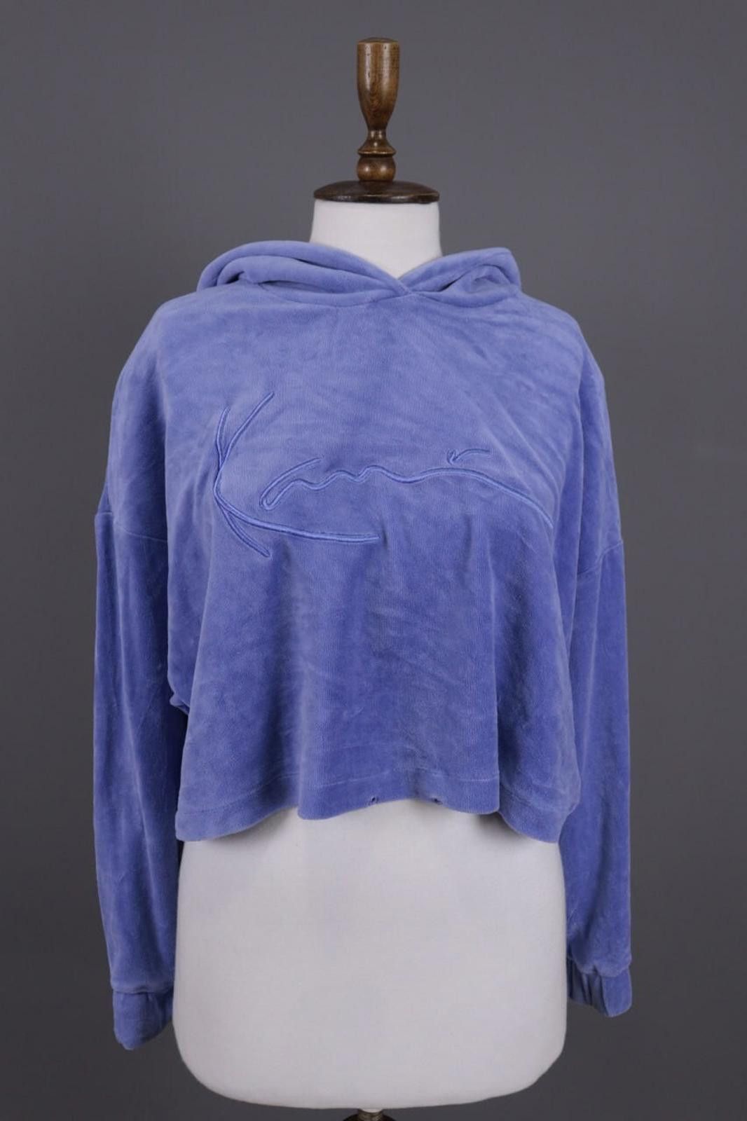 Karl Kani Karl Kani Blue Big Logo Hooded Cropped Sweater Size M/L Size M / US 6-8 / IT 42-44 - 1 Thumbnail