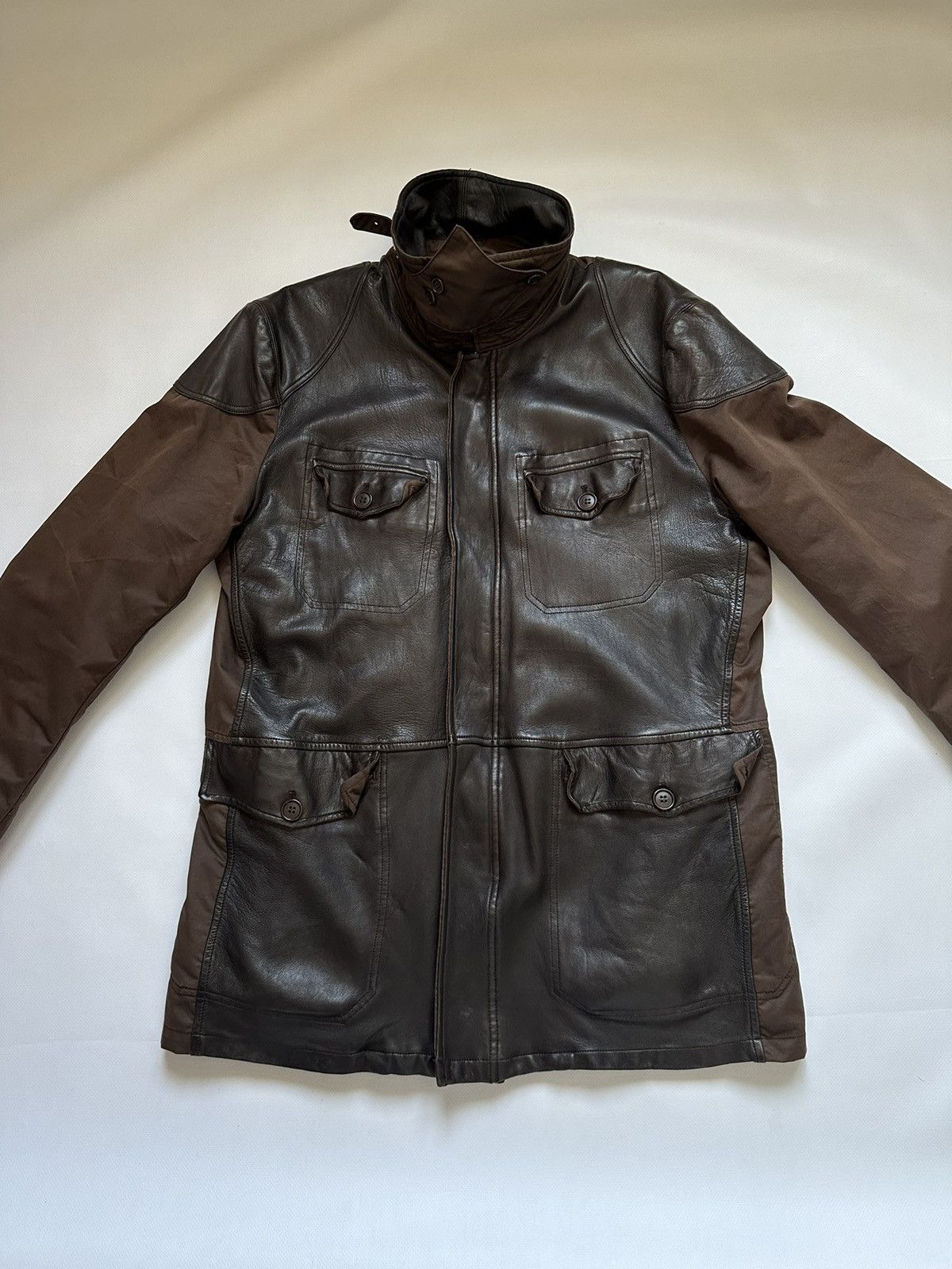 Vintage 2005AW C.P.COMPANY MADE IN ITARY LEATHER SWITCHING COAT Size US M / EU 48-50 / 2 - 4 Thumbnail