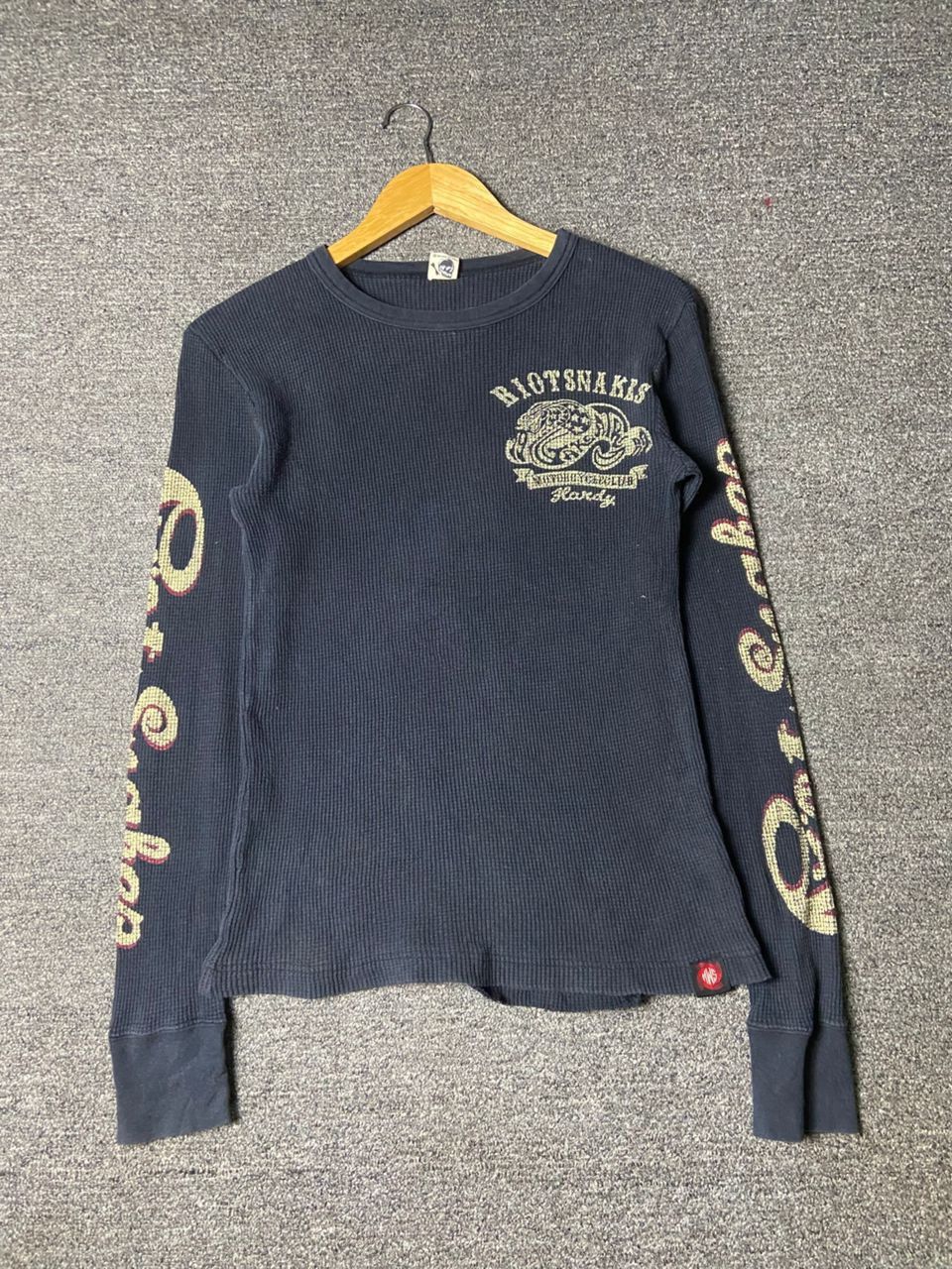 Japanese Brand RiotSnakes Motorcycle Waffle Knit Pullover Shirt (178) Size US S / EU 44-46 / 1 - 1 Thumbnail
