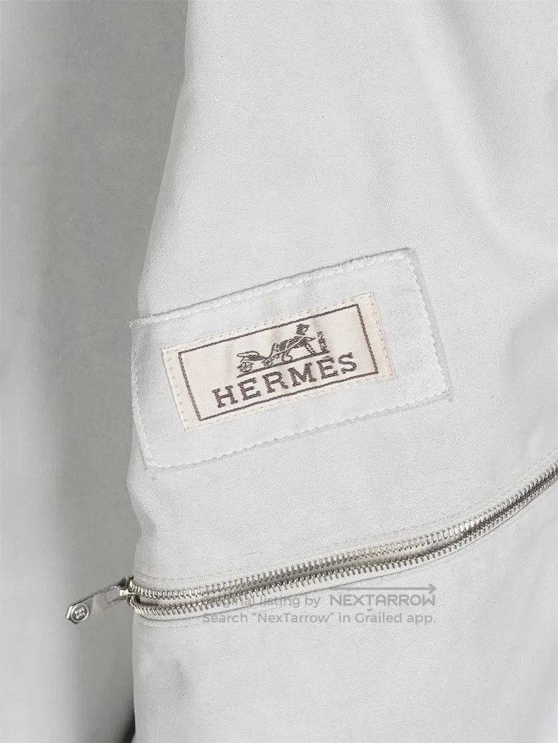 Hermes Hermes Men's Elephant Grey Baseball Leather Jacket Size US M / EU 48-50 / 2 - 4 Thumbnail