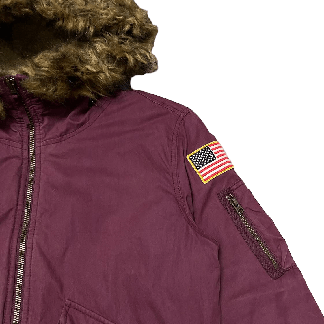 Gap Vintage Gap Military Fur Bomber Hooded Jacket Size US S / EU 44-46 / 1 - 9 Thumbnail