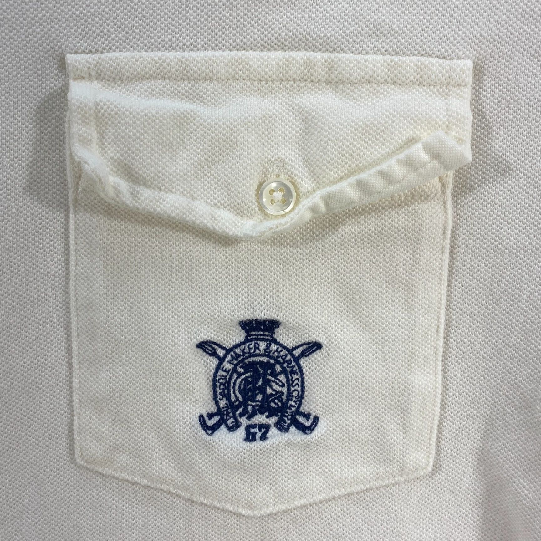 Ralph Lauren VINTAGE Polo Ralph Lauren Mens L Large Shirt White Rugby Long Sleeve Cotton Size US L / EU 52-54 / 3 - 3 Thumbnail