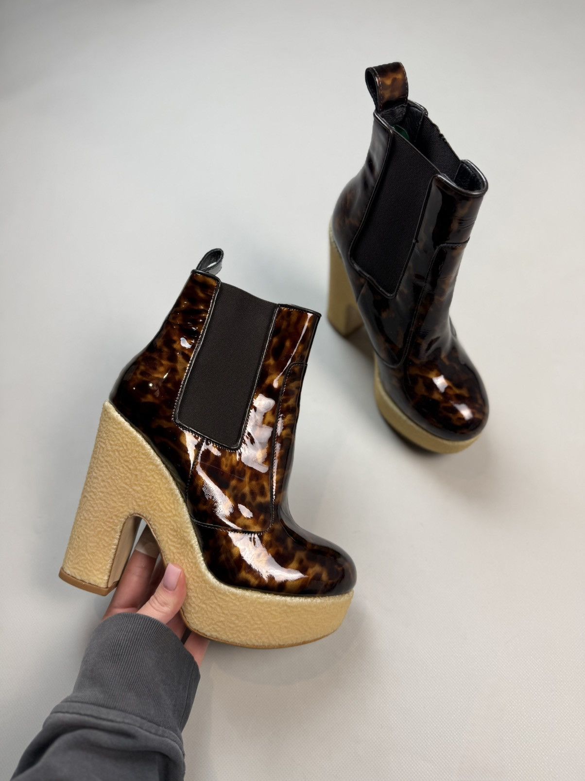 Allsaints Blaise Chelsea Leopard Pattern Platform Heels Boots Size US 6 / IT 36 - 1 Thumbnail