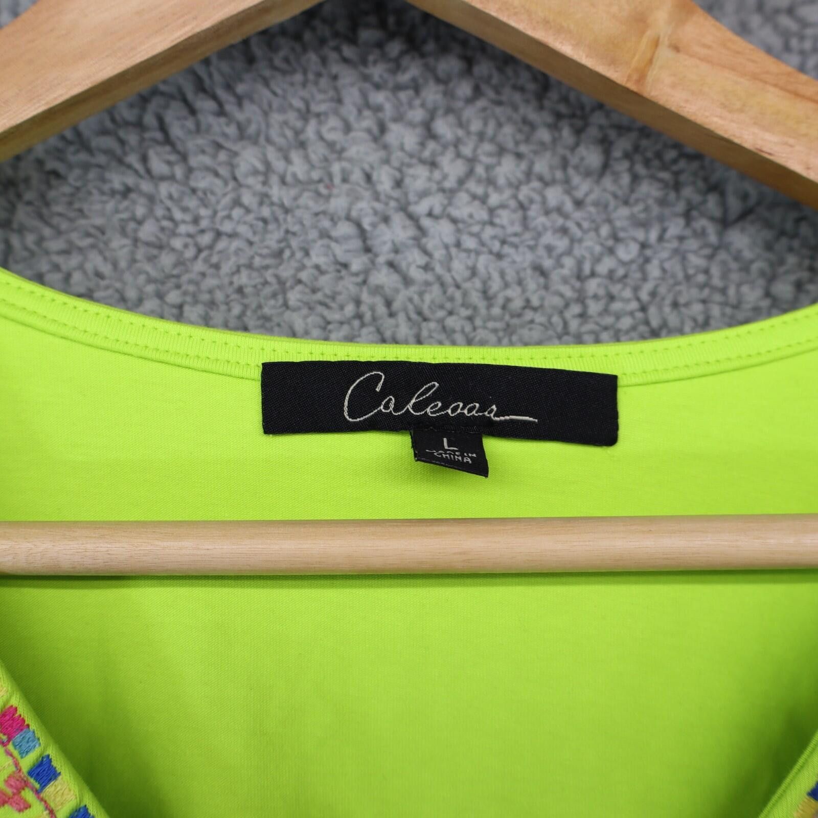 Other Calessa Nwt Green Embroidered V 3/4 Sleeve Tunic Top Large L Size L / US 10 / IT 46 - 4 Thumbnail