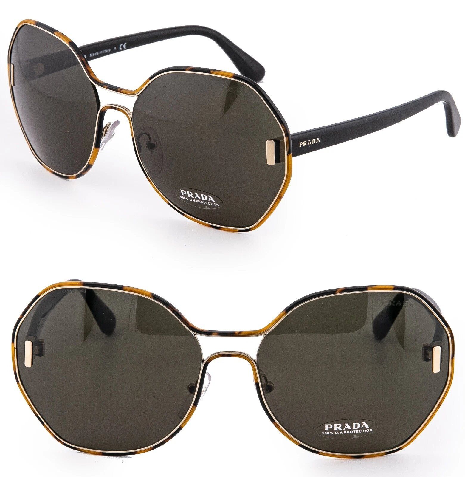 Prada PRADA 53T MOD EVOLUTION PR53TS Black Geometric Sunglasses Size ONE SIZE - 1 Thumbnail