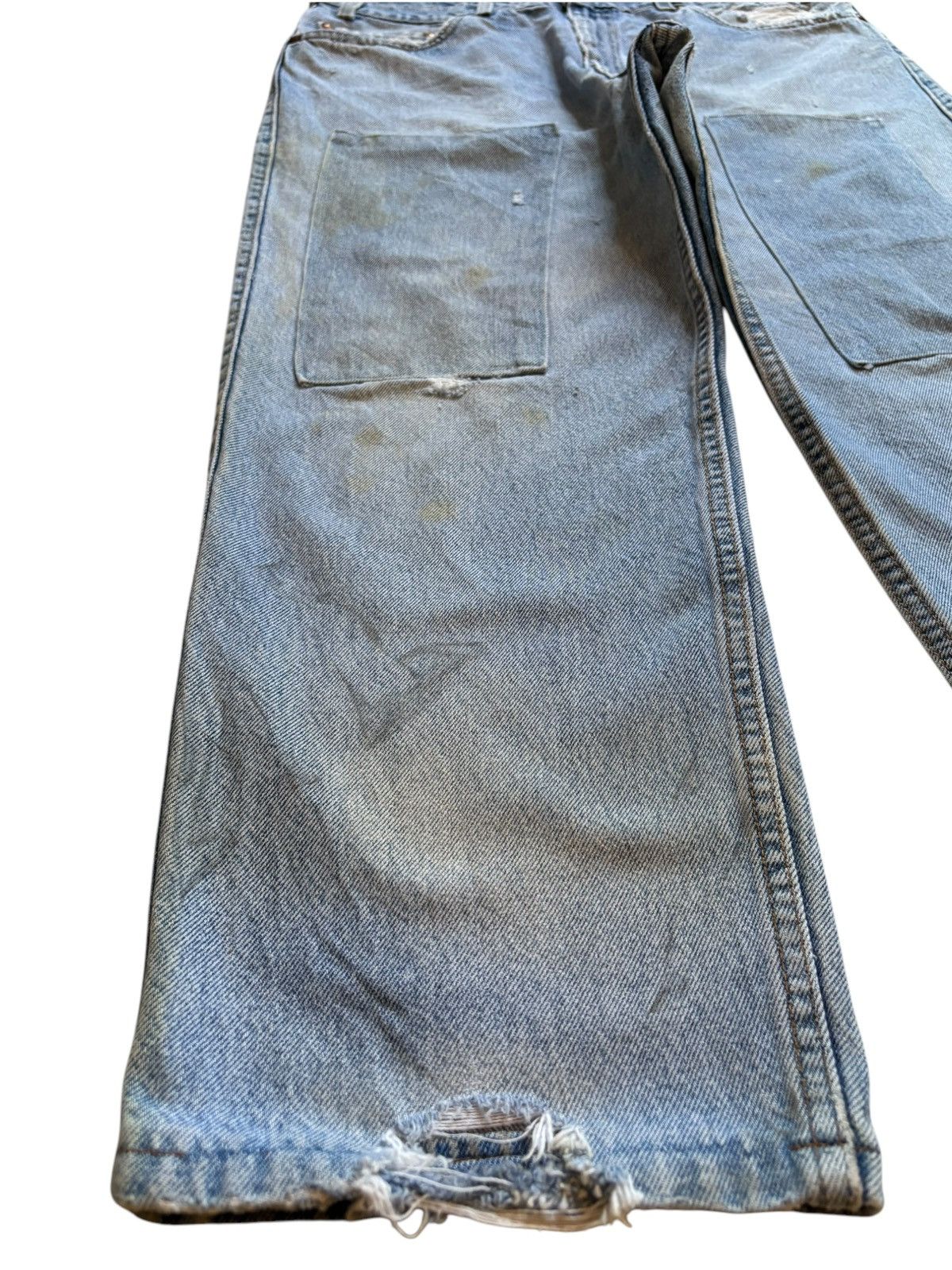 Levi's Vintage 90s Levis 540 Orange Tab Mud Wash Patched Baggy Jean Size US 35 - 6 Thumbnail