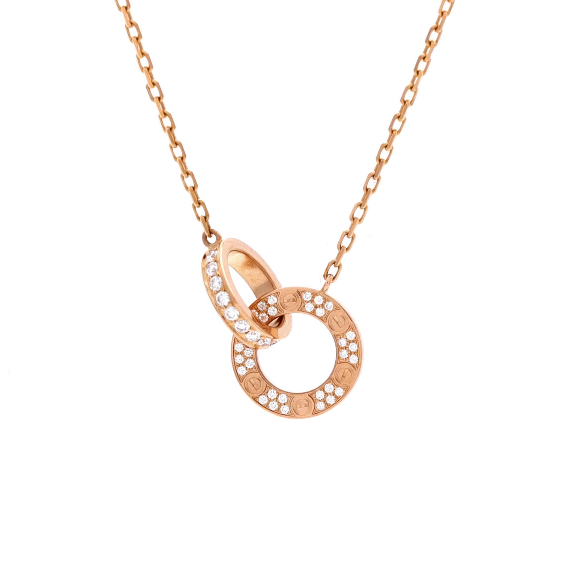 Cartier Love Interlocking Pave Necklace Size ONE SIZE - 1 Thumbnail