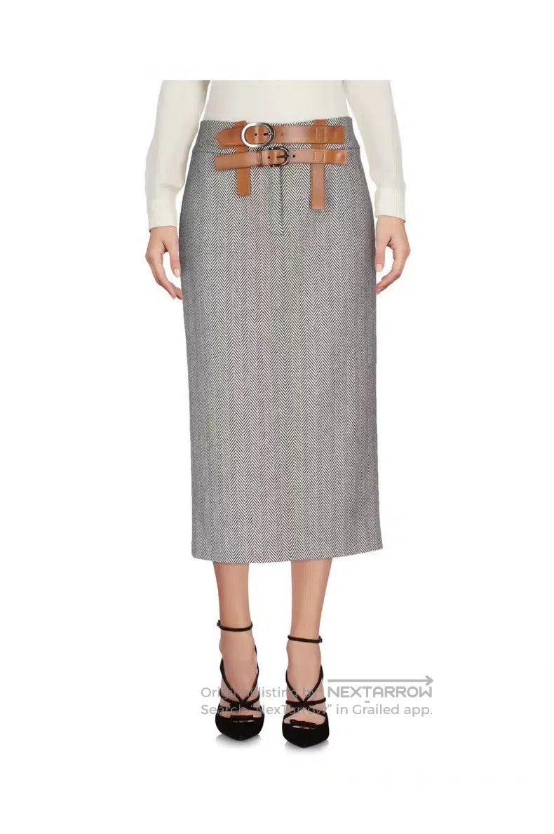 Tom Ford Tom Ford Leather belt herringbone wool half-skirt Size 25" / US 0 / IT 36 - 1 Thumbnail