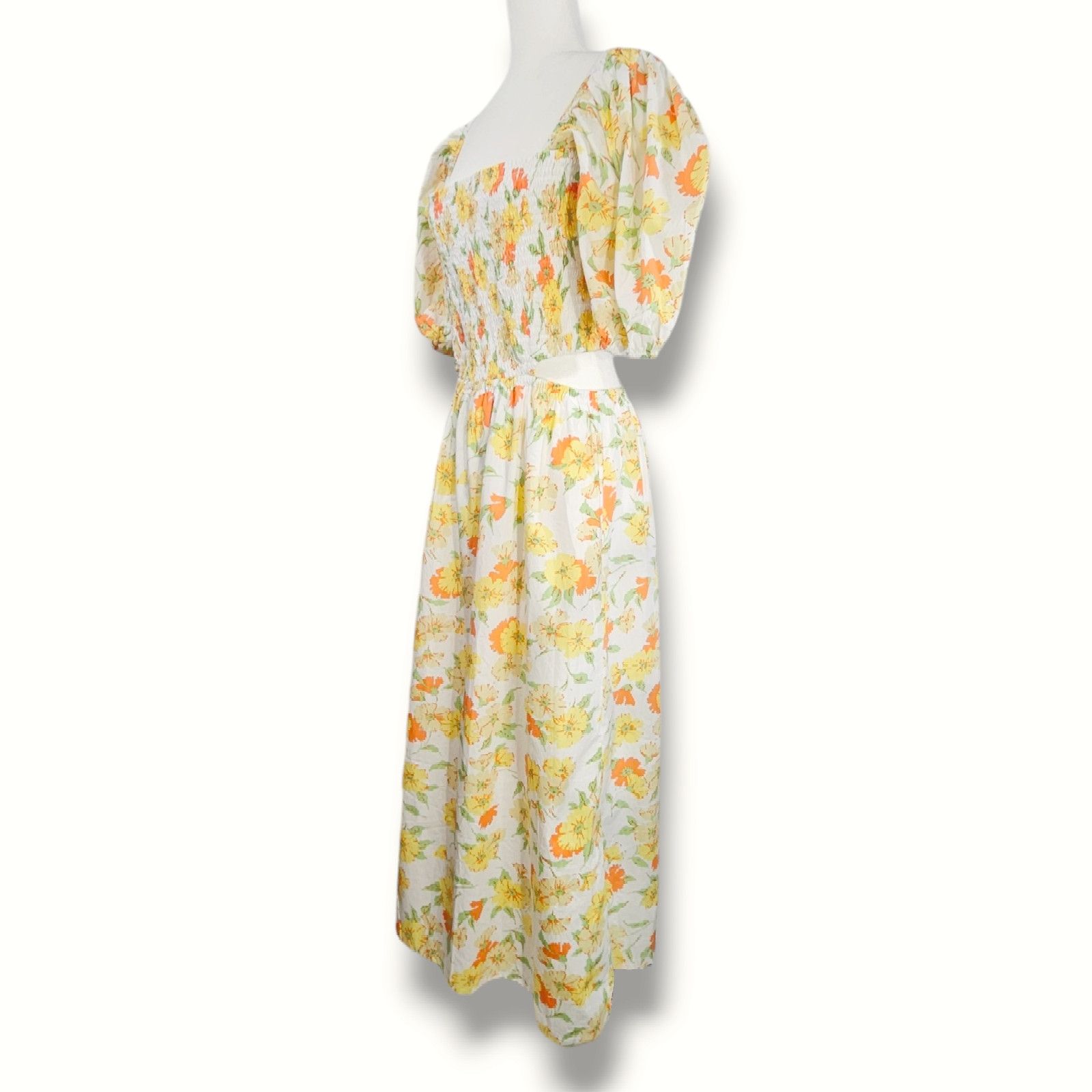 FAITHFULL NWT Faithfull the Brand Loucetta Midi Dress Sz. 12 White Size XL / US 12-14 / IT 48-50 - 2 Thumbnail