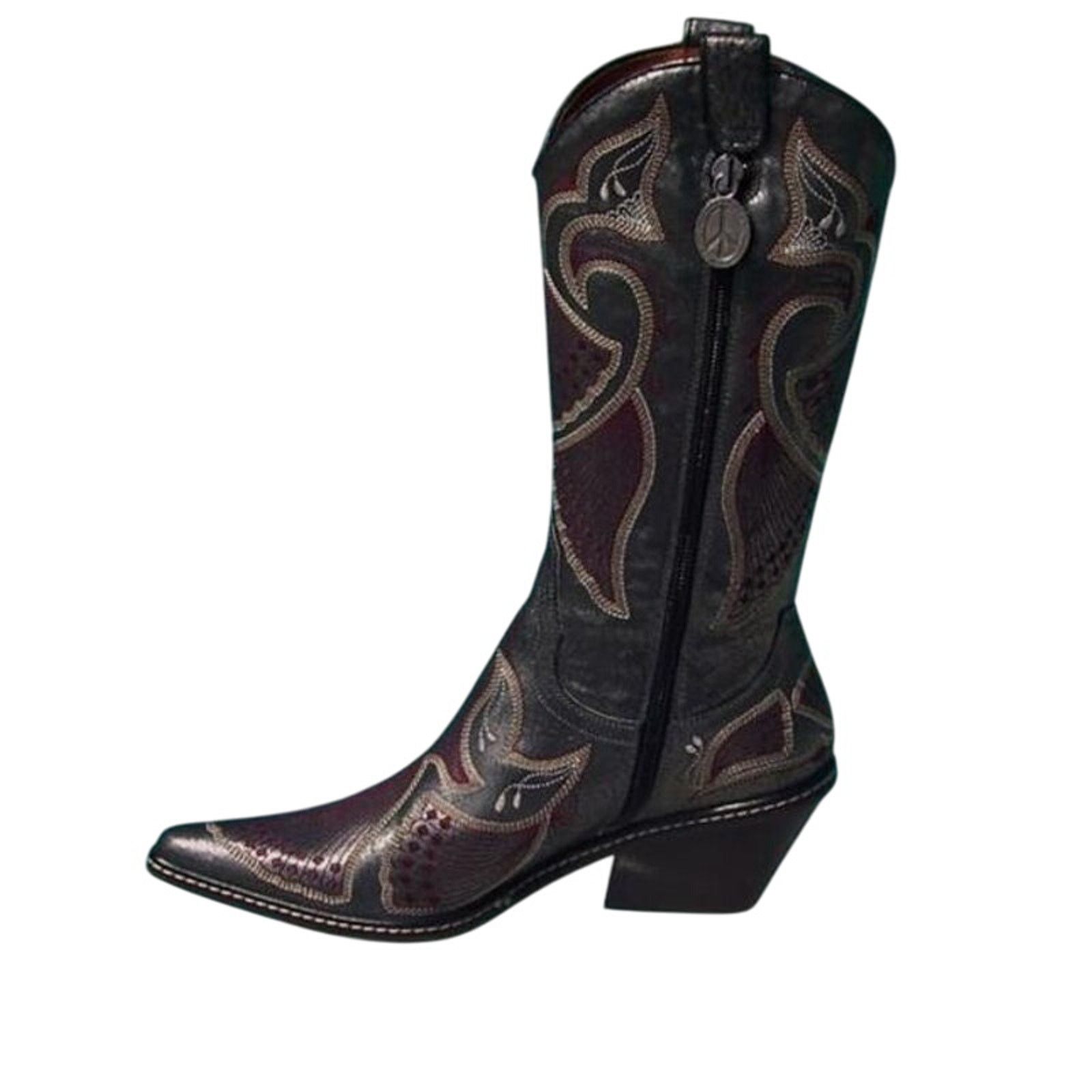 Donald Pliner Donald Pliner Western Black Metallic Leather Boot $750 NWT Size US 5.5 / IT 35.5 - 1 Thumbnail