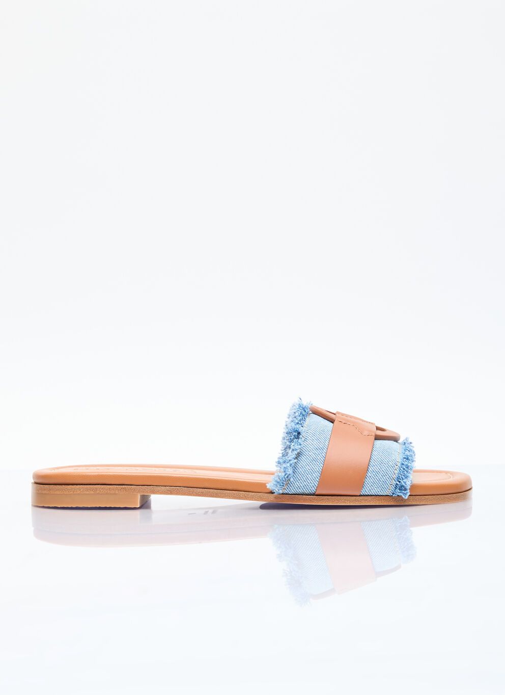 image of Moncler Bell Slides in Blue, Women's (Size 6)