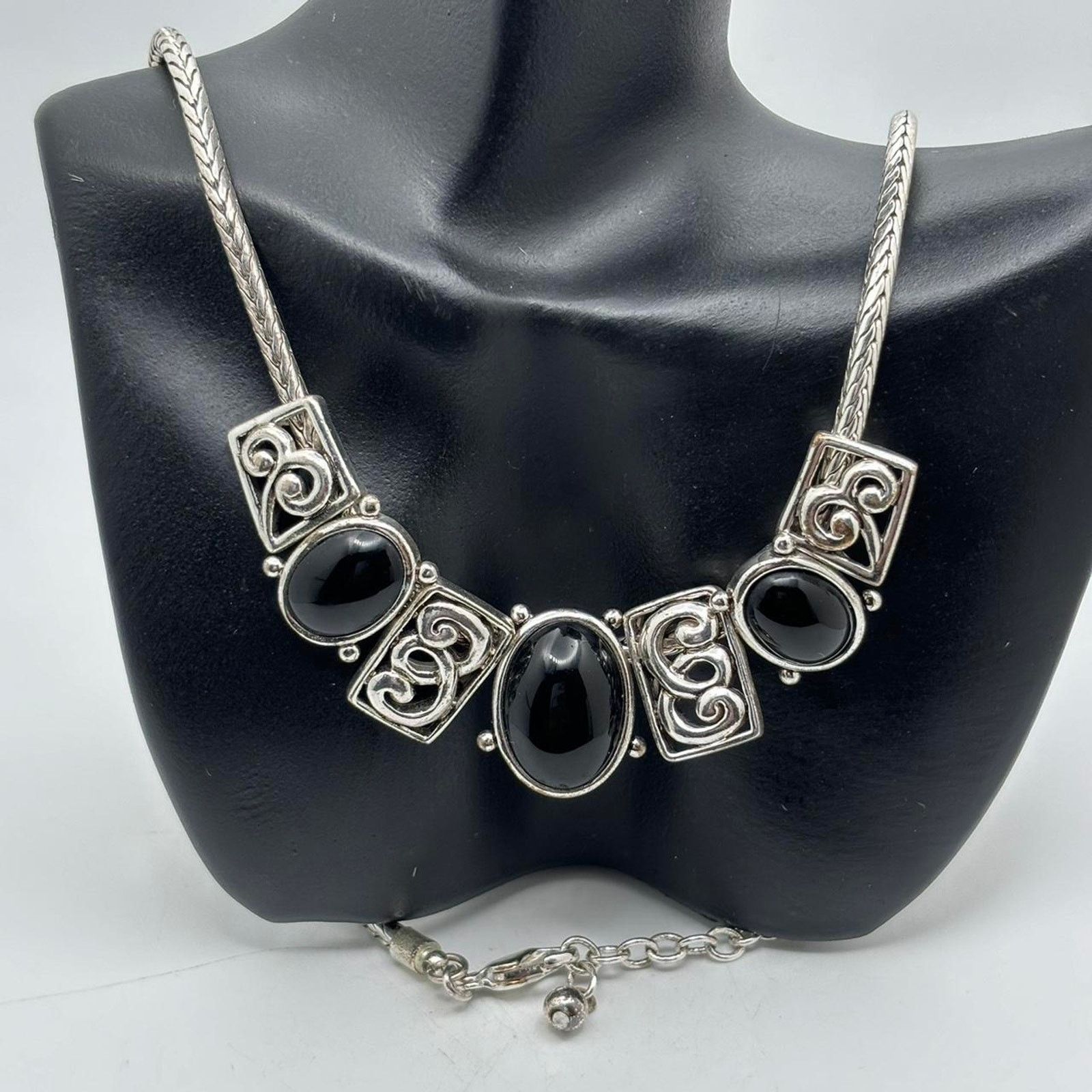 Other Vintage silver & black necklace Size ONE SIZE - 1 Thumbnail