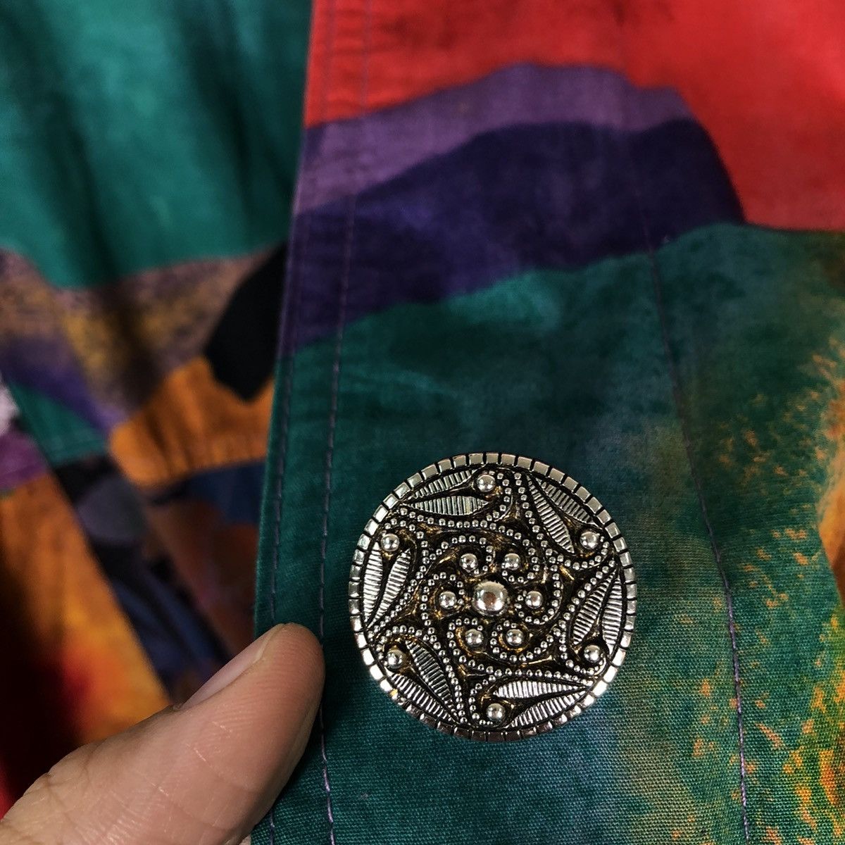 Japanese Brand 🔥Vintage Double Breast Jacket Navajo Aztec Native Design Size US M / EU 48-50 / 2 - 12 Thumbnail