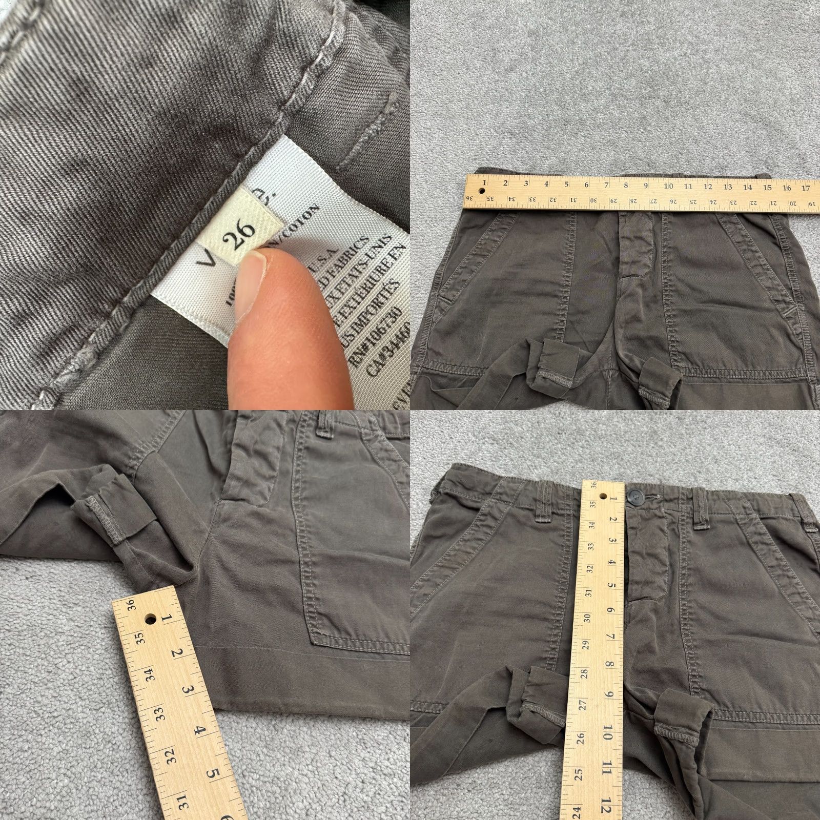 Vince Vince 100% Cotton Fatigue Shorts Womens 26 Dark Brown Mid Rise Casual Preppy Size 26" / US 2 / IT 38 - 9 Thumbnail
