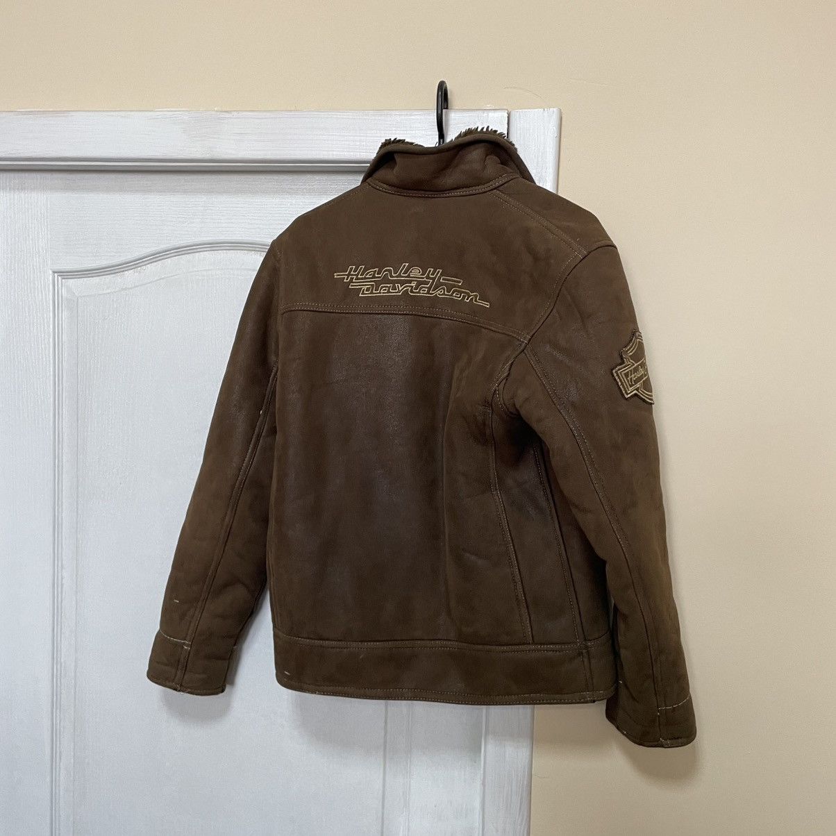 Harley Davidson × Vintage 90s brown Vintage Harley Davidson Jacket bomber ma1 avia fly Size US M / EU 48-50 / 2 - 1 Thumbnail