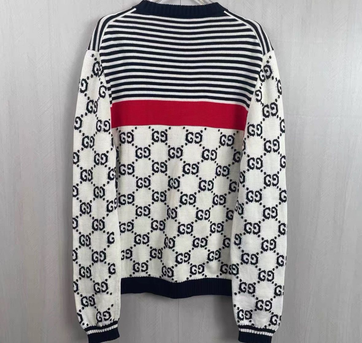 Gucci Gucci Classic double G black and white red color block knit Size US L / EU 52-54 / 3 - 2 Thumbnail