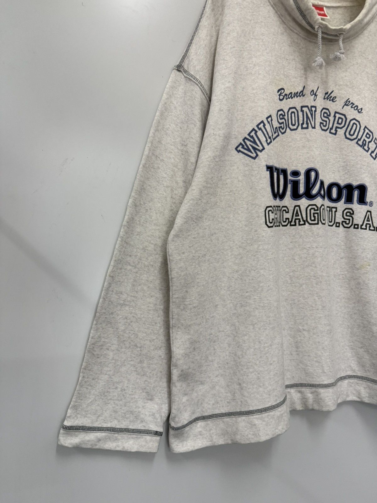 Wilson 🔥 Vtg 90s Wilson Sporting Goods Company High Neck Sweatshirt Size US L / EU 52-54 / 3 - 3 Thumbnail