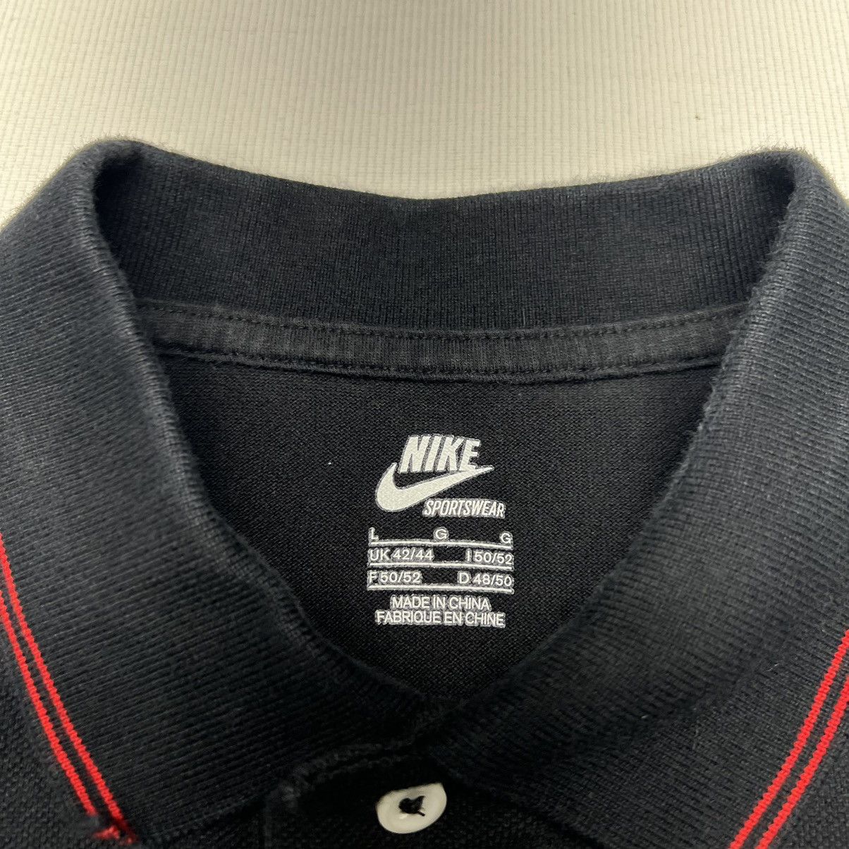 Nike × Vintage VTG Nike Polo Shirt Black Sportswear Air Max 90 Y2K Size US L / EU 52-54 / 3 - 6 Thumbnail