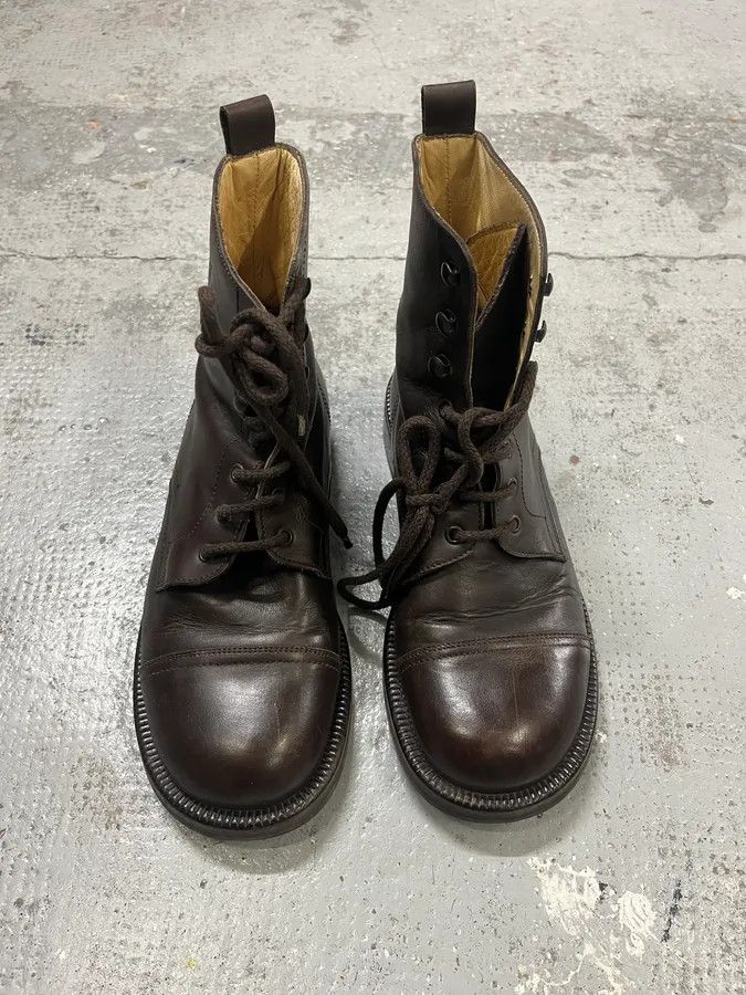 Dolce & Gabbana 2000s Dolce & Gabbana Brown Leather Combat Boots Size US 7.5 / EU 40-41 - 2 Thumbnail