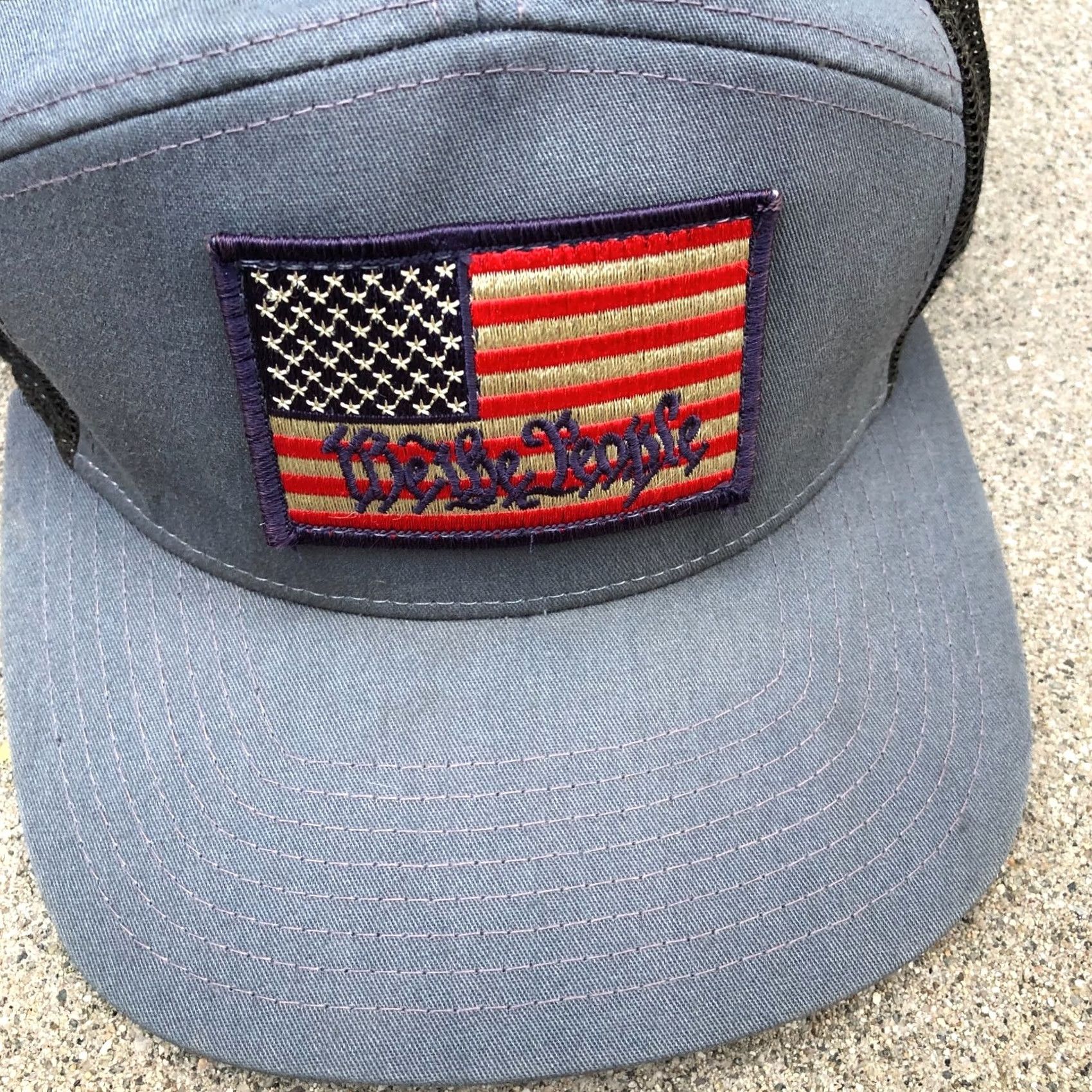 Vintage VTG Richardson We the People USA Flag Trucker Hat Mens One Size Blue Size ONE SIZE - 2 Thumbnail