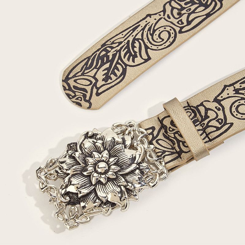 Designer × Vintage Retro Embossed Flower Belt Size ONE SIZE - 3 Thumbnail