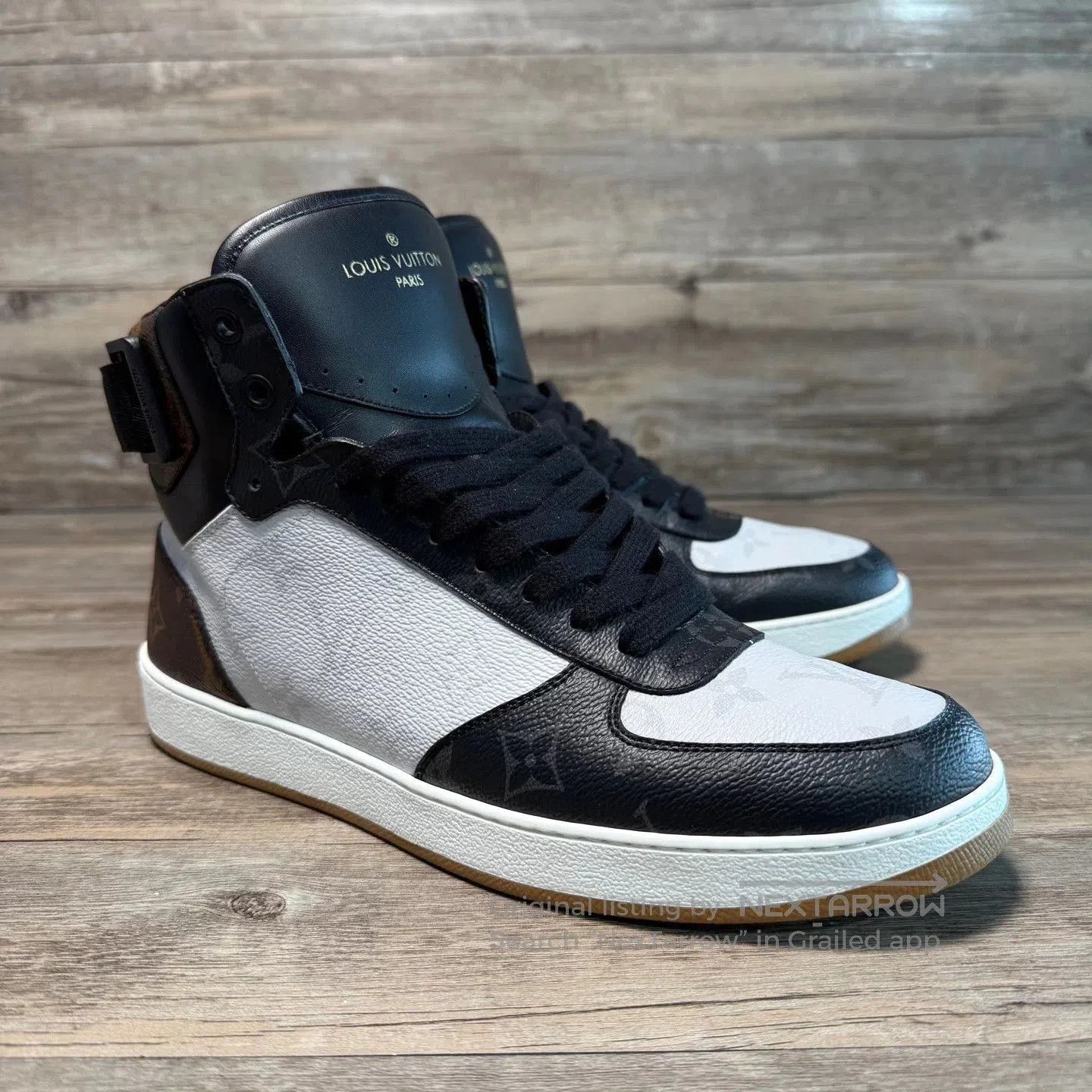 Louis Vuitton Black and White High-Top Sneakers Size 8. Size US 8 / EU 41 - 2 Thumbnail