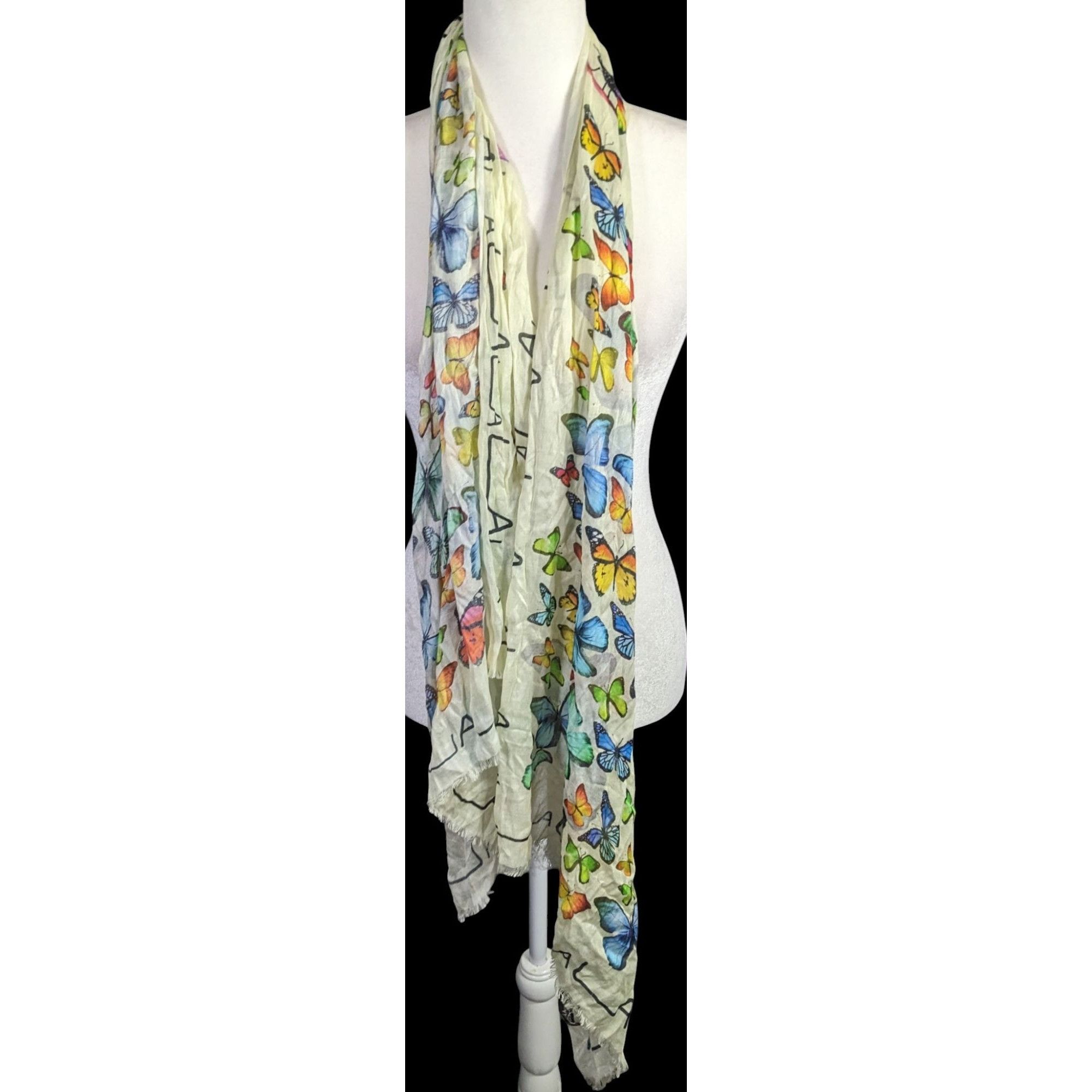 Other Maya Angelou-Inspired Butterfly Print Scarf 72x24 Inches Sil Size ONE SIZE - 4 Thumbnail