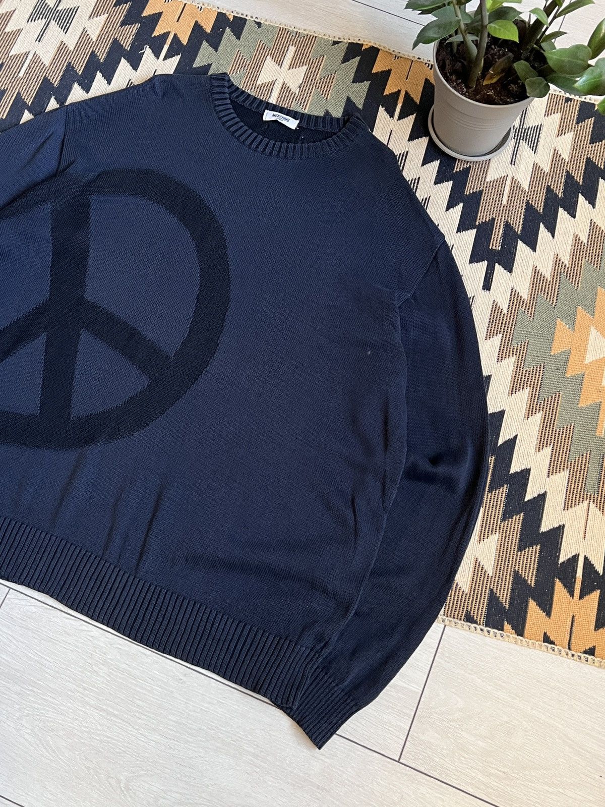 Moschino Moschino Jeans Big Logo Crewneck Knit Sweater Size US XXL / EU 58 / 5 - 3 Thumbnail